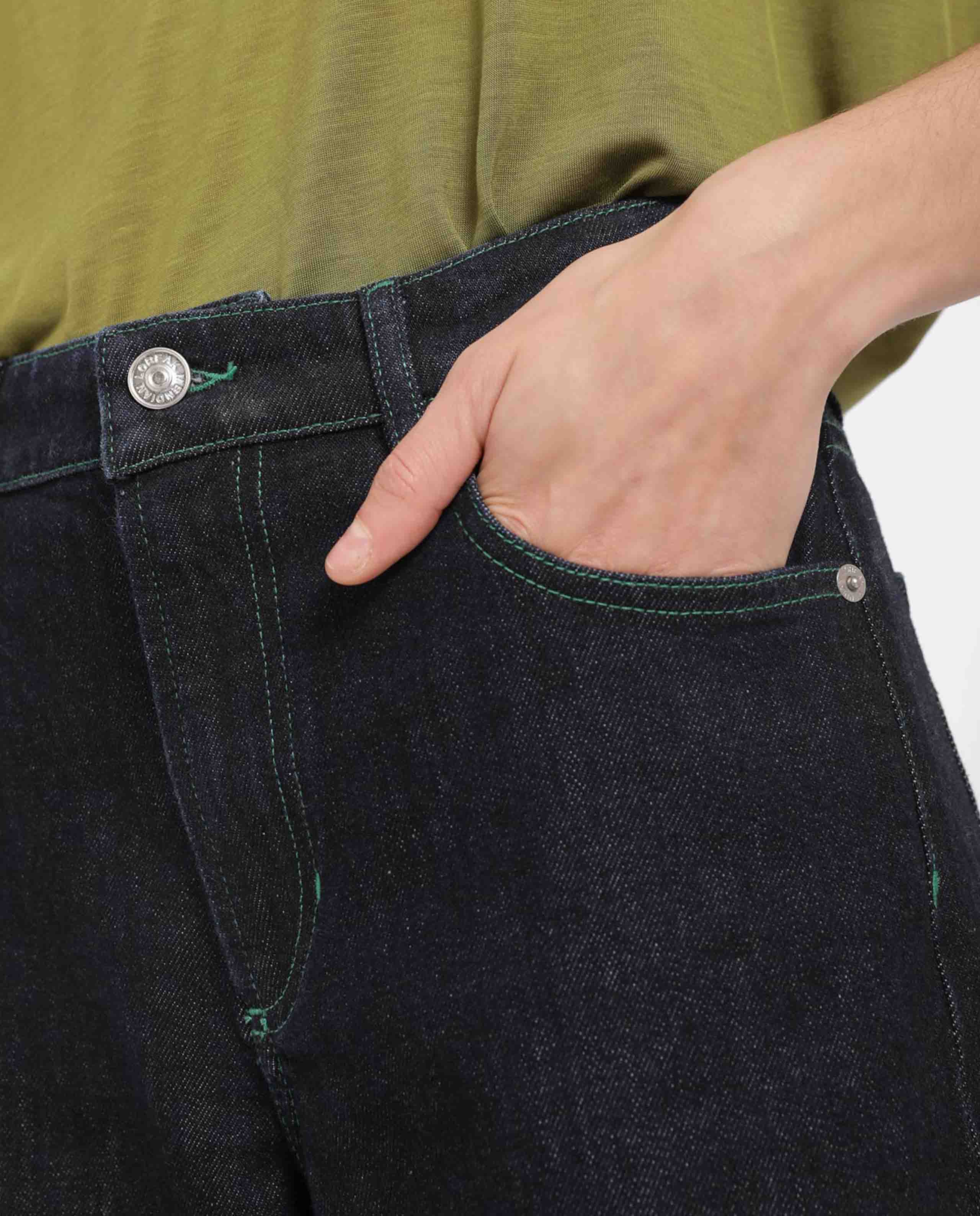 Marché Commun pantalon en denim en coton bio indigo Loreak Mendian