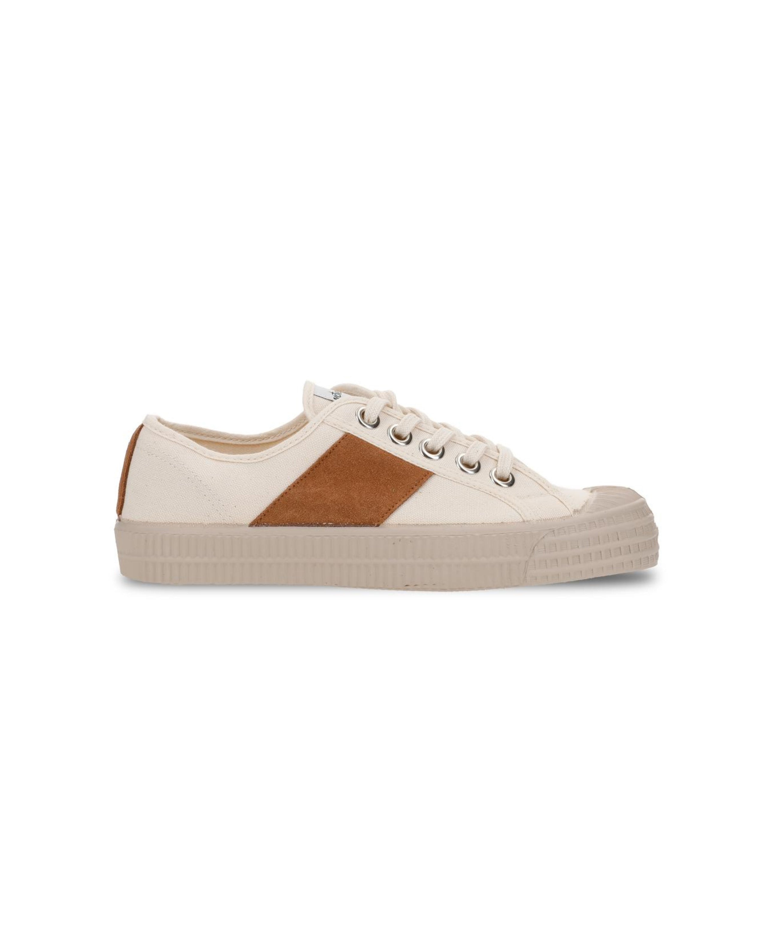 Marché Commun Novesta Basket beige avec bande marron en daim