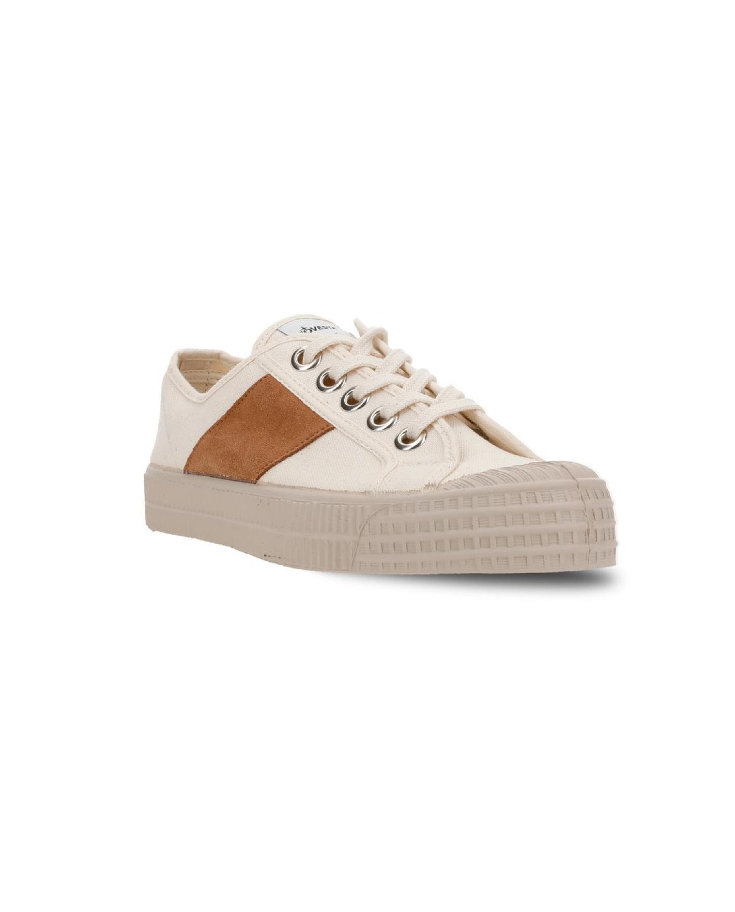 Marché Commun Novesta Basket beige avec bande marron en daim