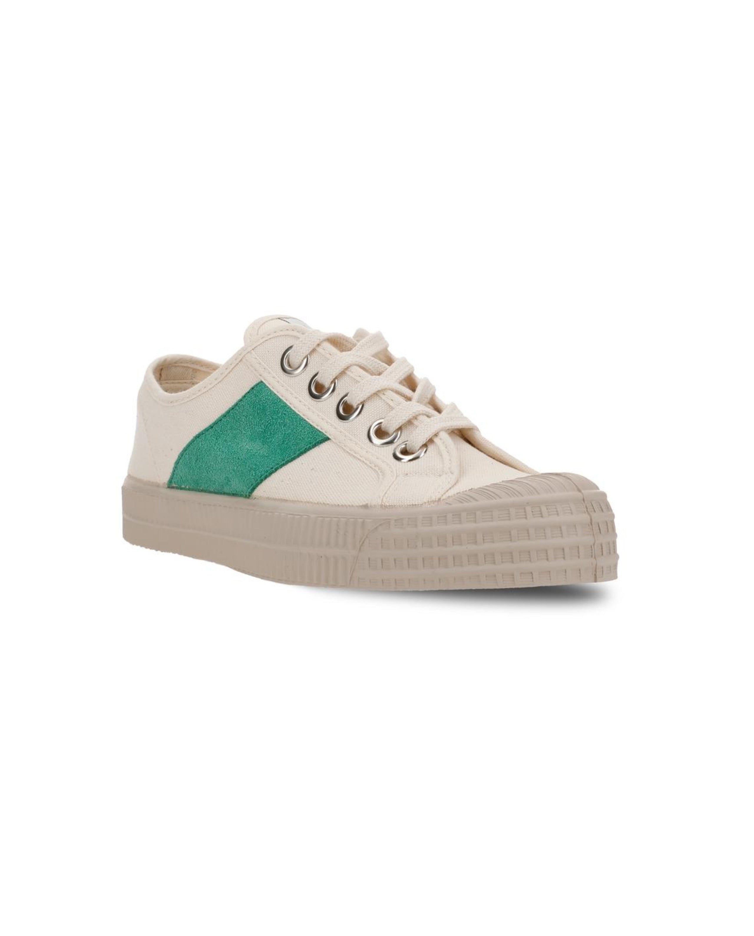 Marché Commun Novesta Basket beige avec bande en daim verte