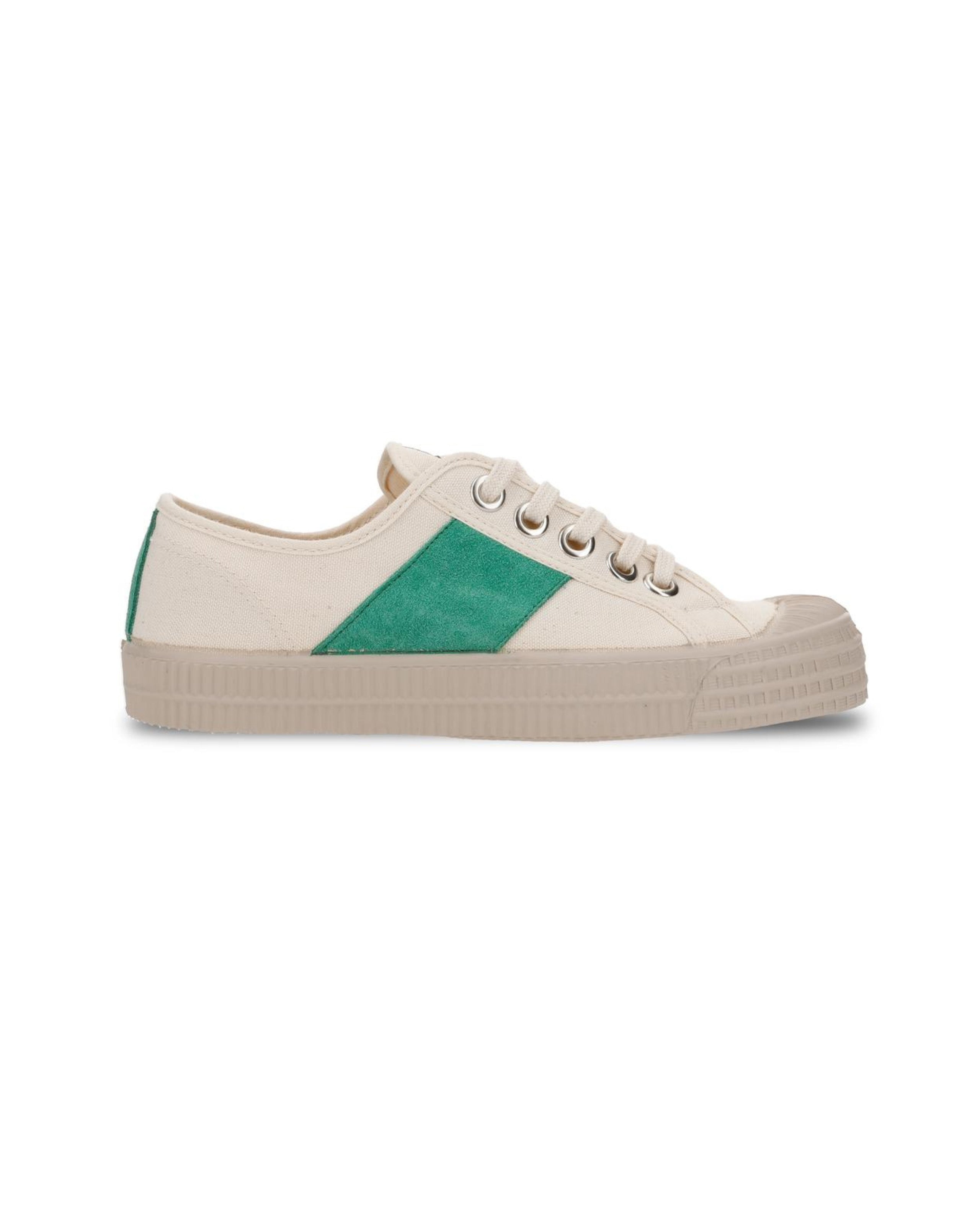 Marché Commun Novesta Basket beige avec bande en daim verte