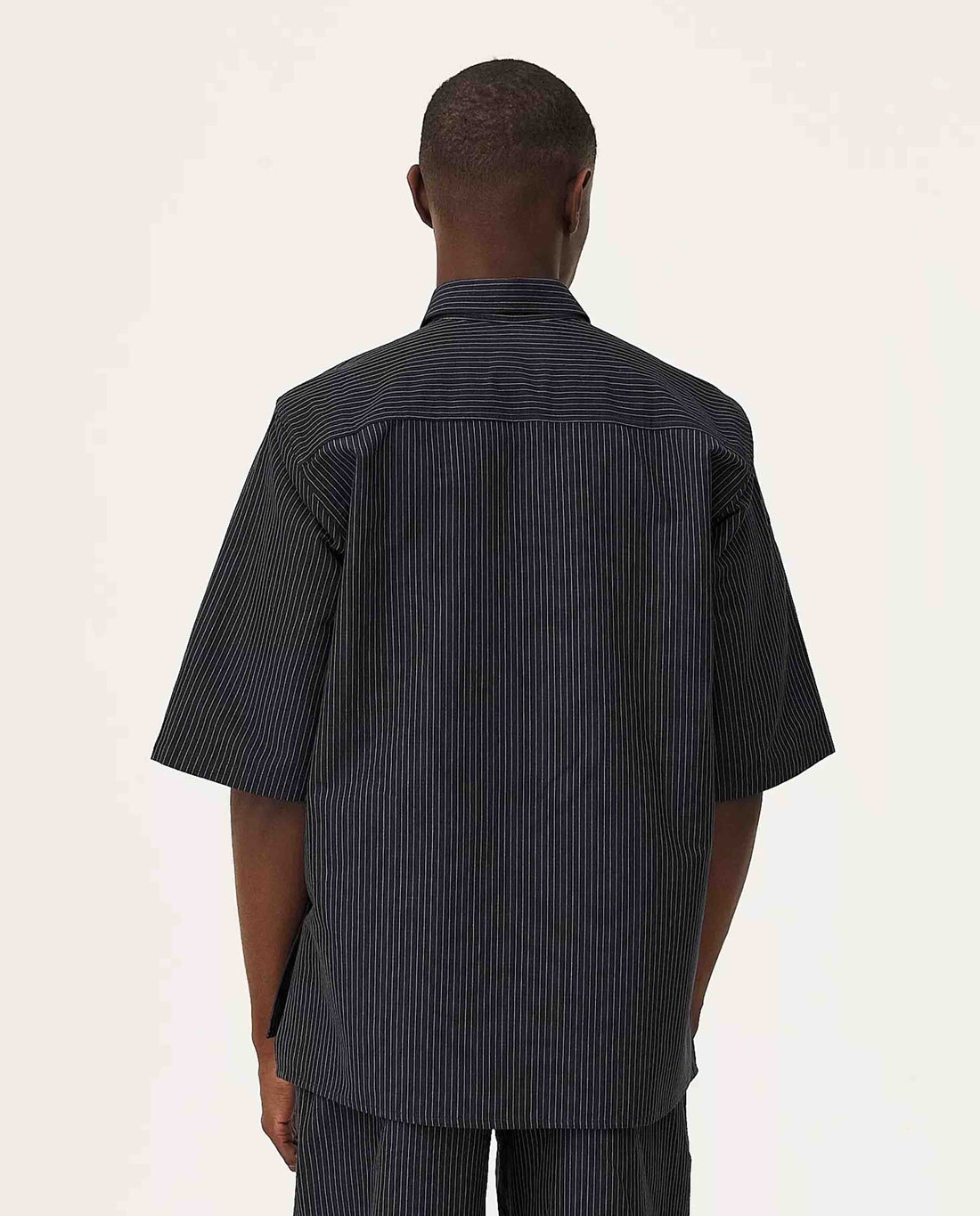 marché commun chemisette en coton bio rayée bleu nuit noyoco