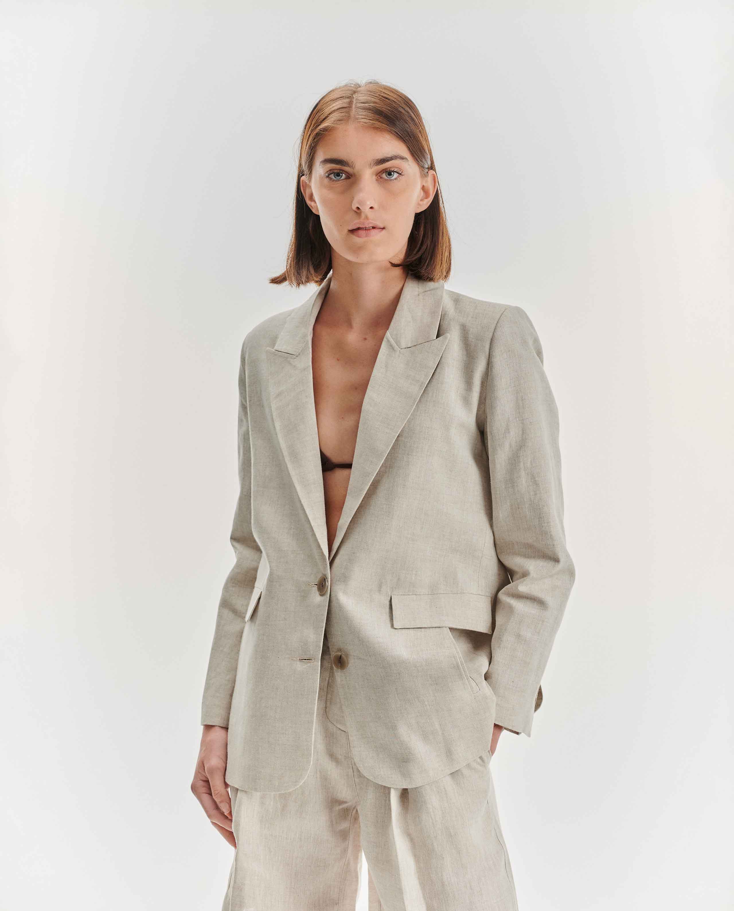 Veste Vetement En Lin Made In France Blazer En Lin Pour Femme Eco