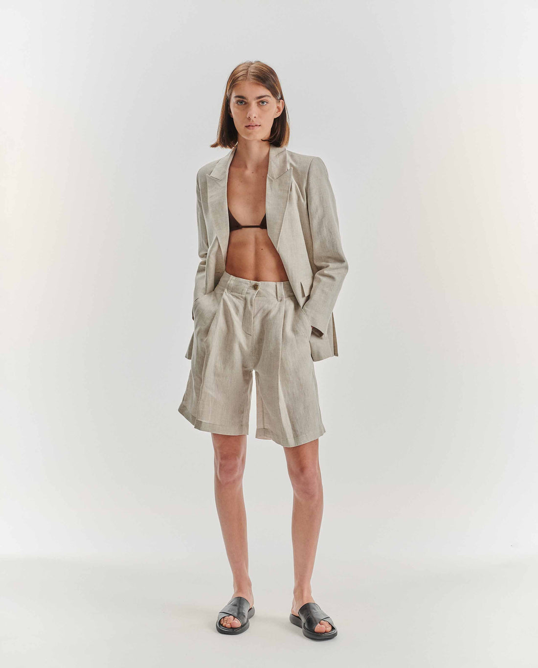 Marché Commun Blazer en lin naturel noyoco