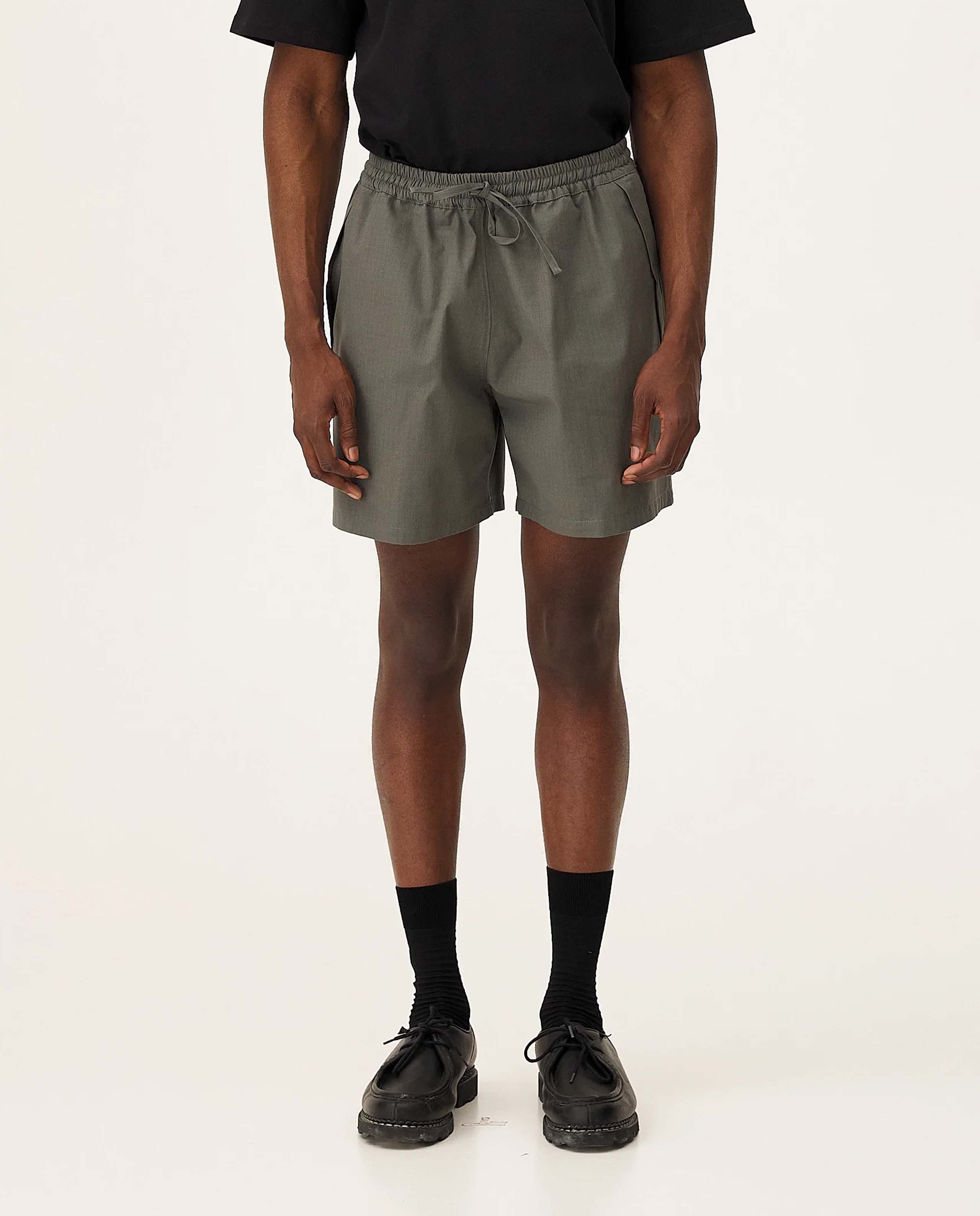 marché commun short élastique en coton bio vert gris noyoco