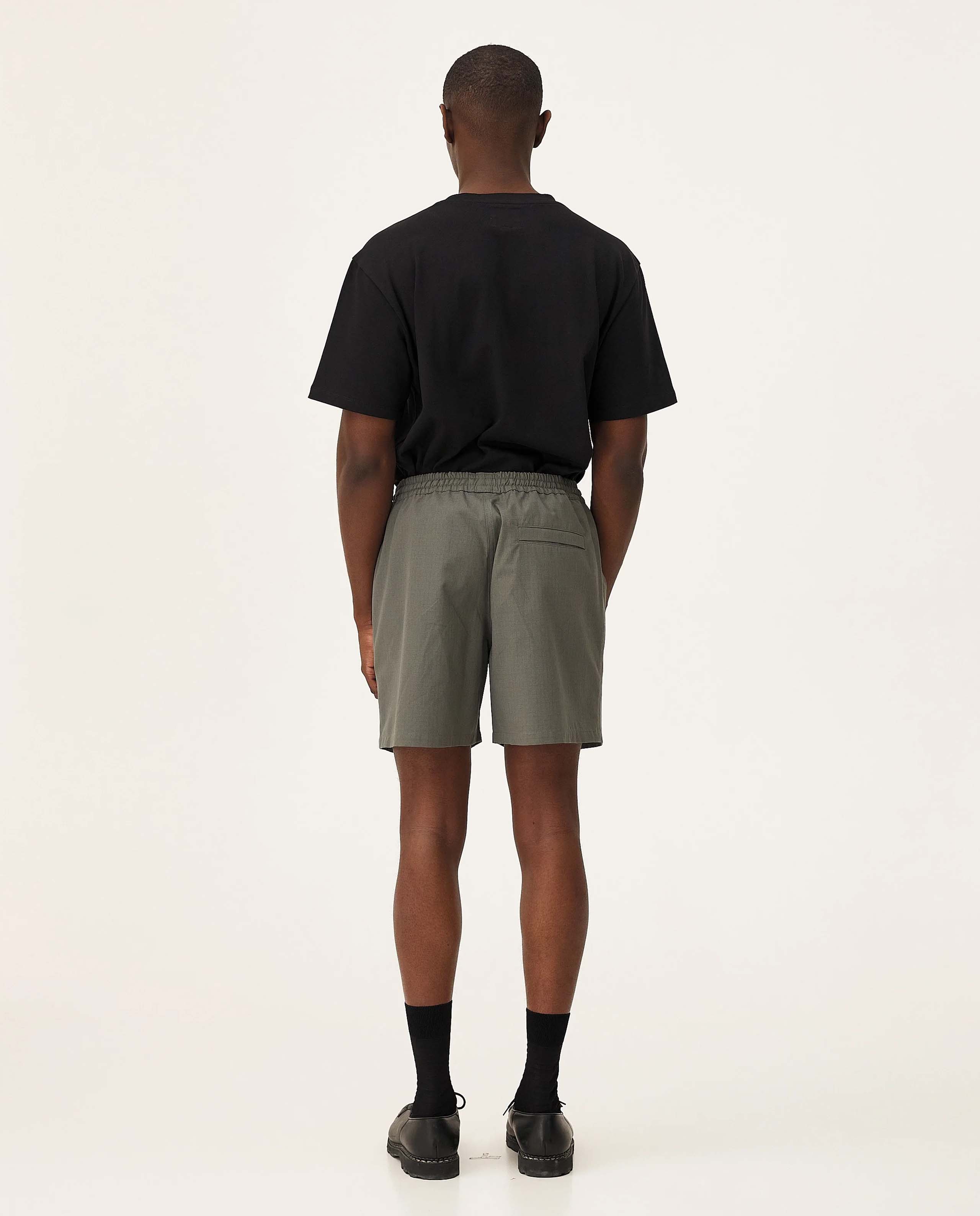 marché commun short élastique en coton bio vert gris noyoco