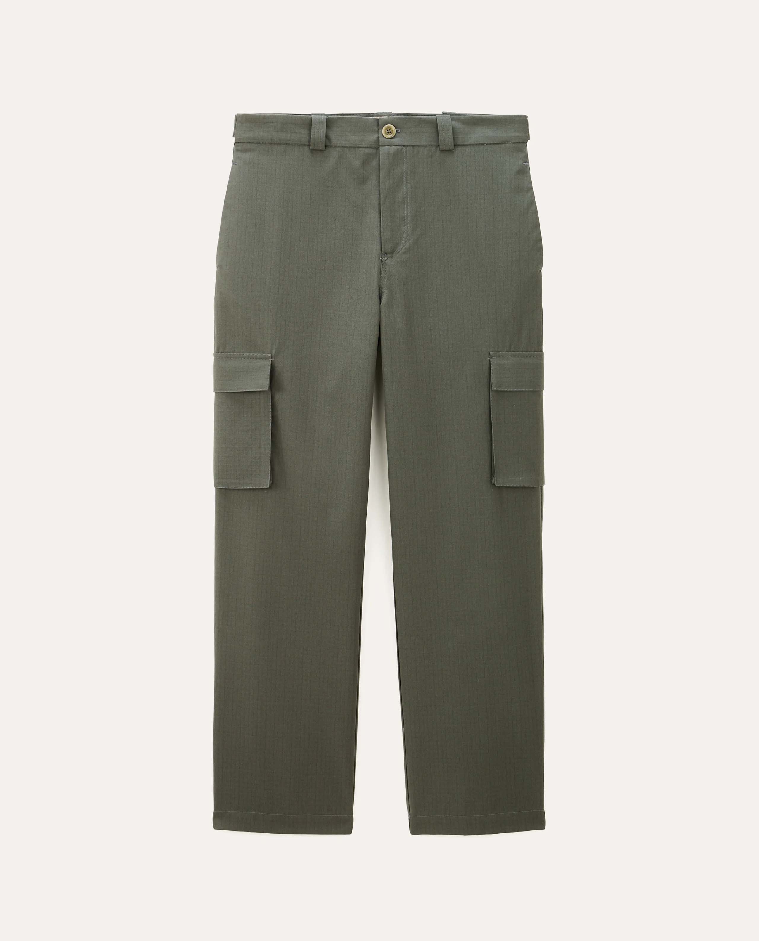 marche commun pantalon cargo en coton bio vert militaire noyoco
