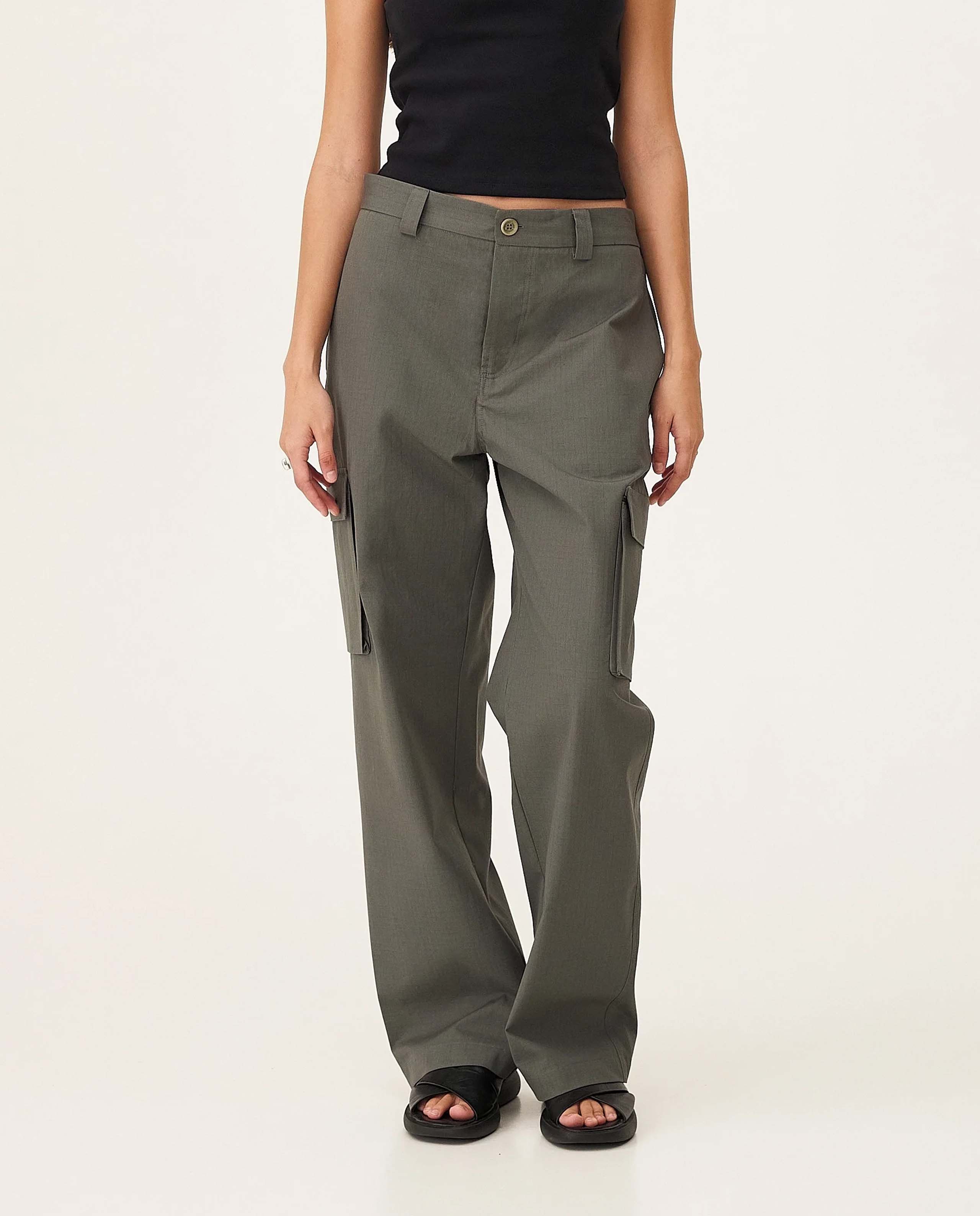 marche commun pantalon cargo en coton bio vert militaire noyoco