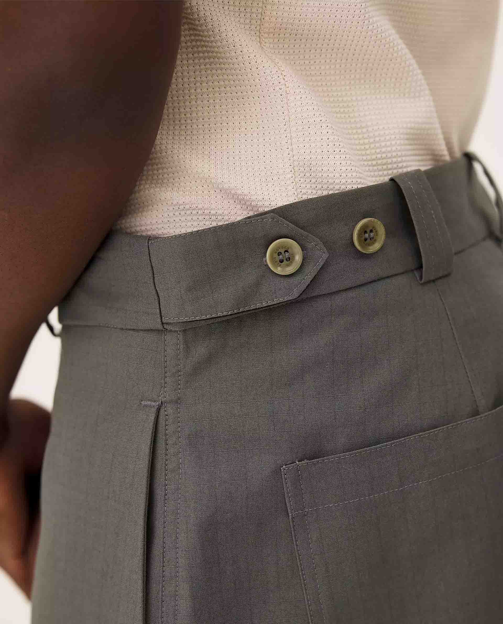 marche commun pantalon cargo en coton bio vert militaire noyoco