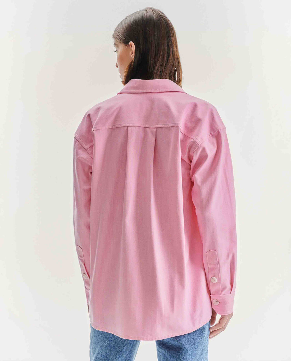 Marché Commun surchemise en coton bio rose noyoco