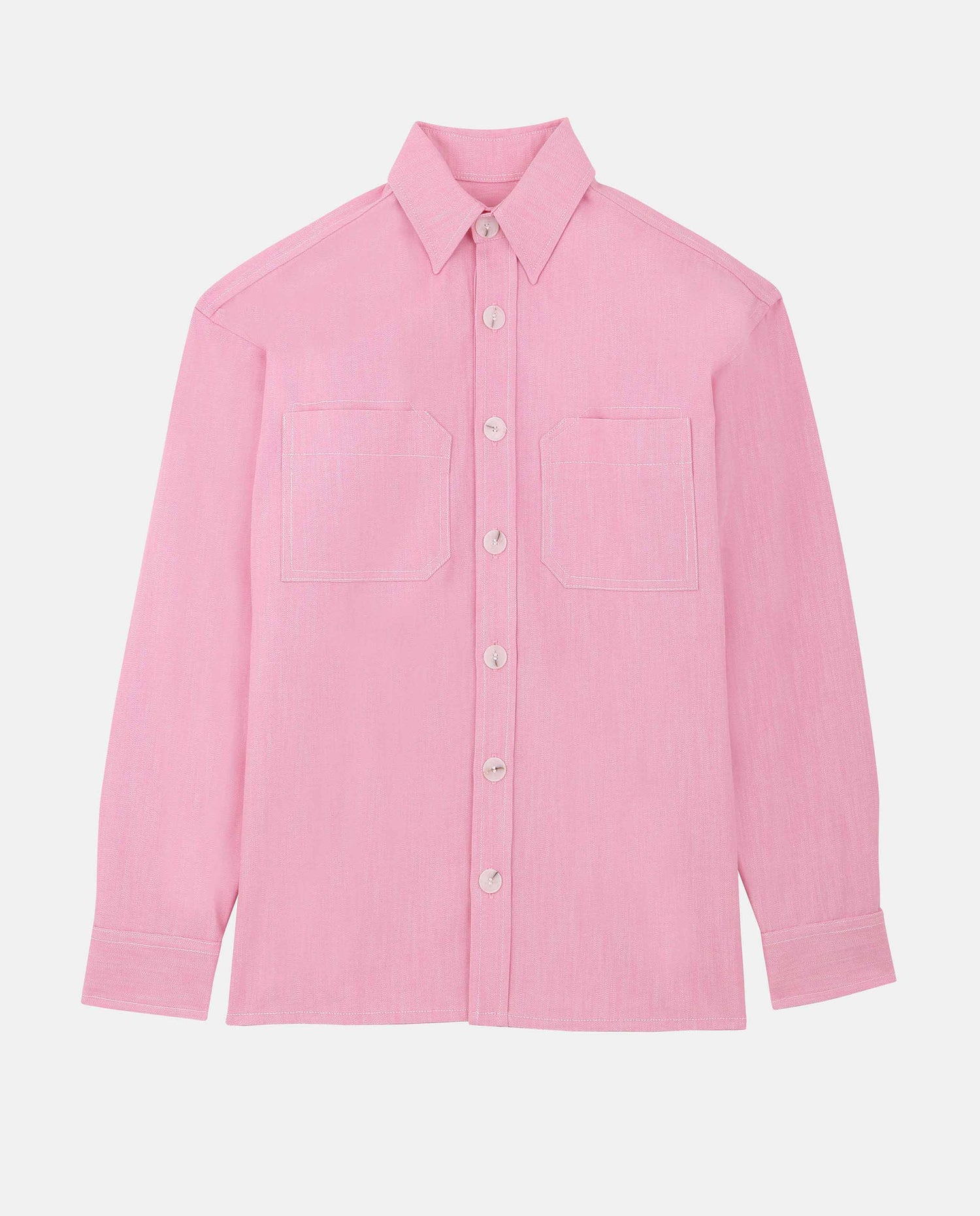 Marché Commun surchemise en coton bio rose noyoco