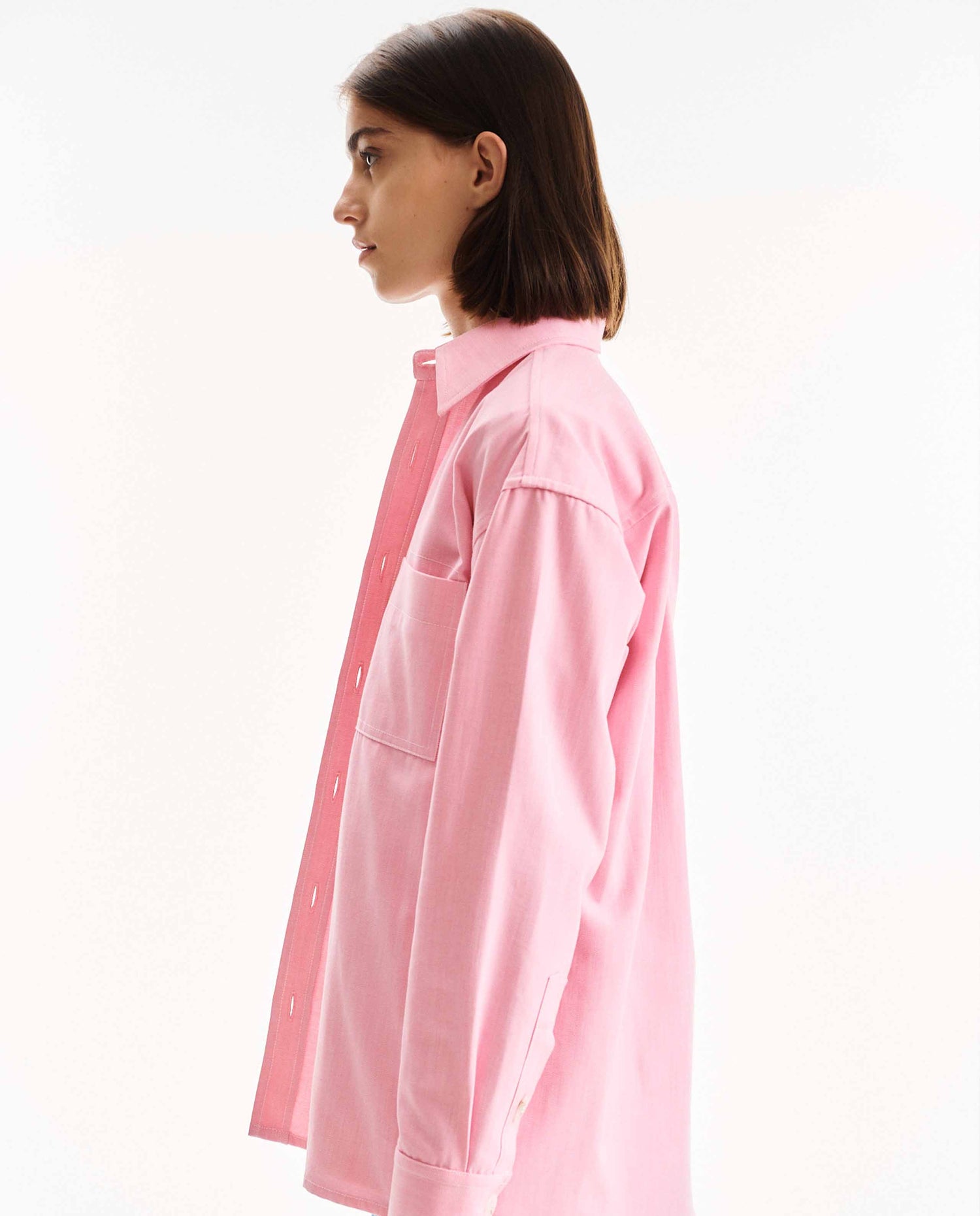 Marché Commun surchemise en coton bio rose noyoco