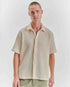 Marché Commun chemise manches courtes gaufrée en lin naturel noyoco