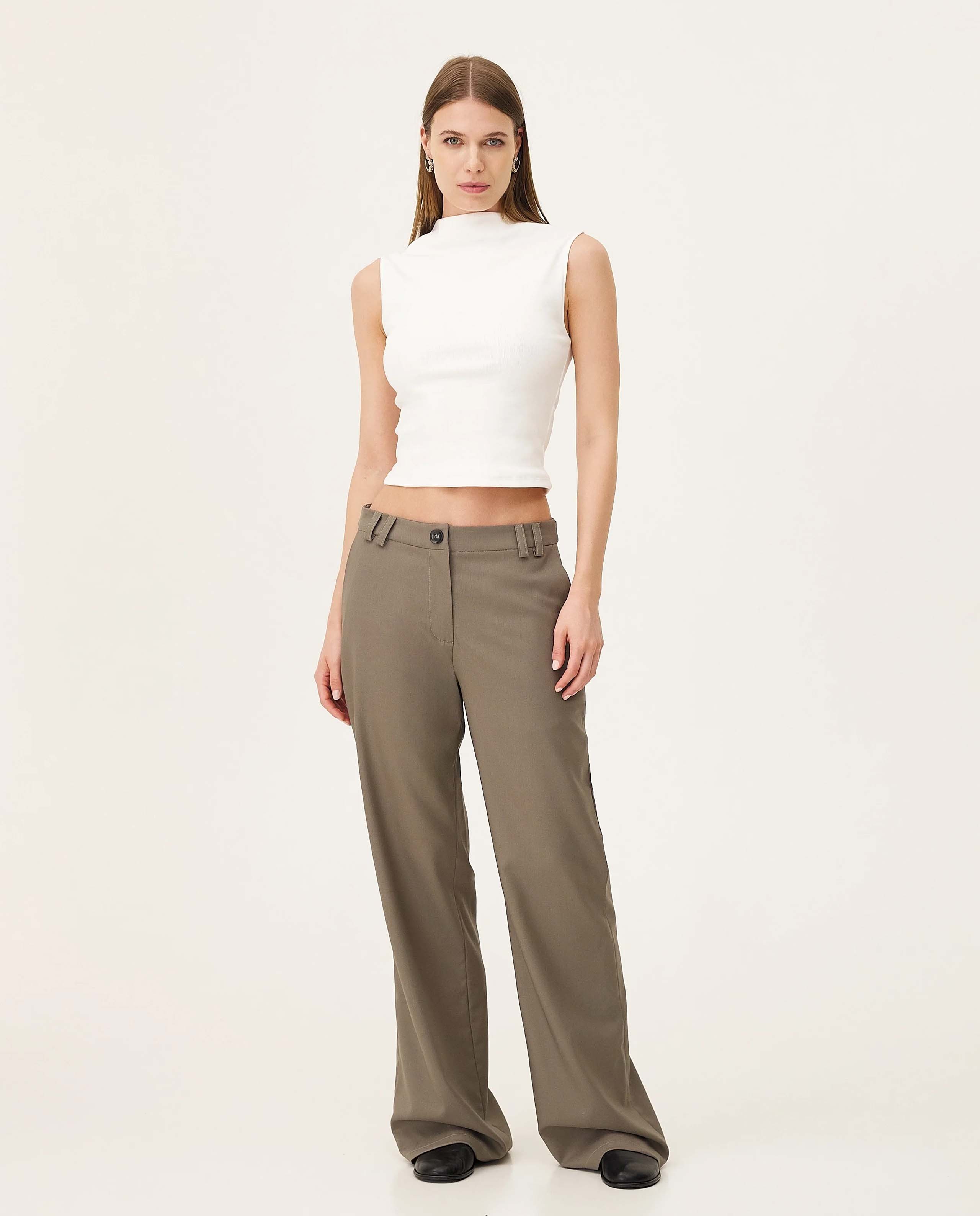 marché commun pantalon tailleur en laine vierge stone noyoco