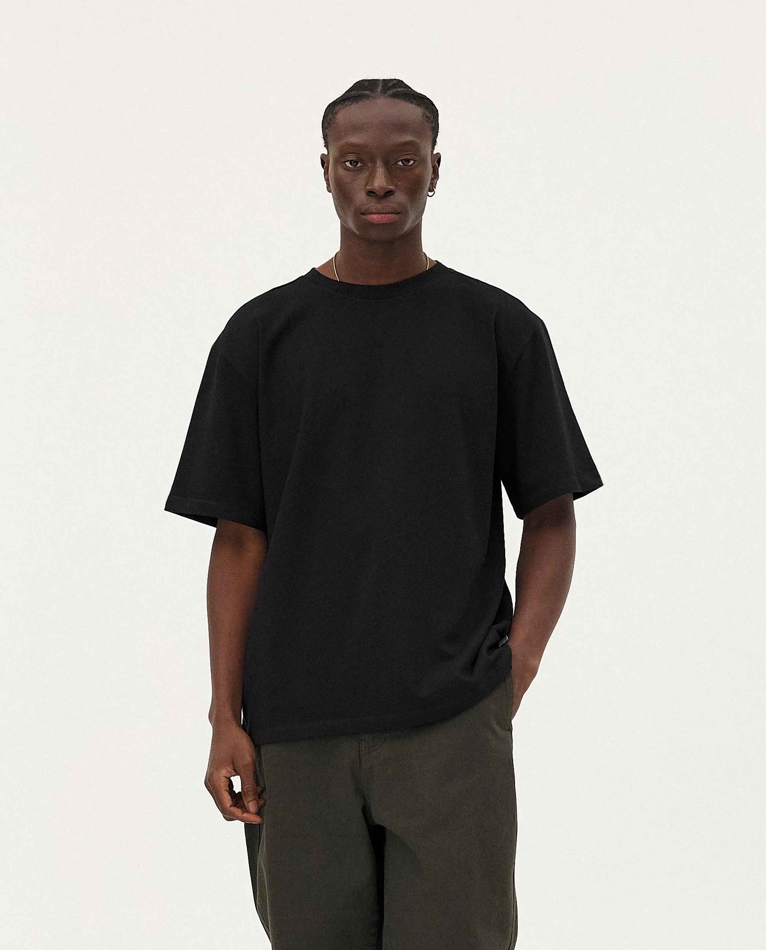 marché commun t-shirt oversize en coton bio noir noyoco