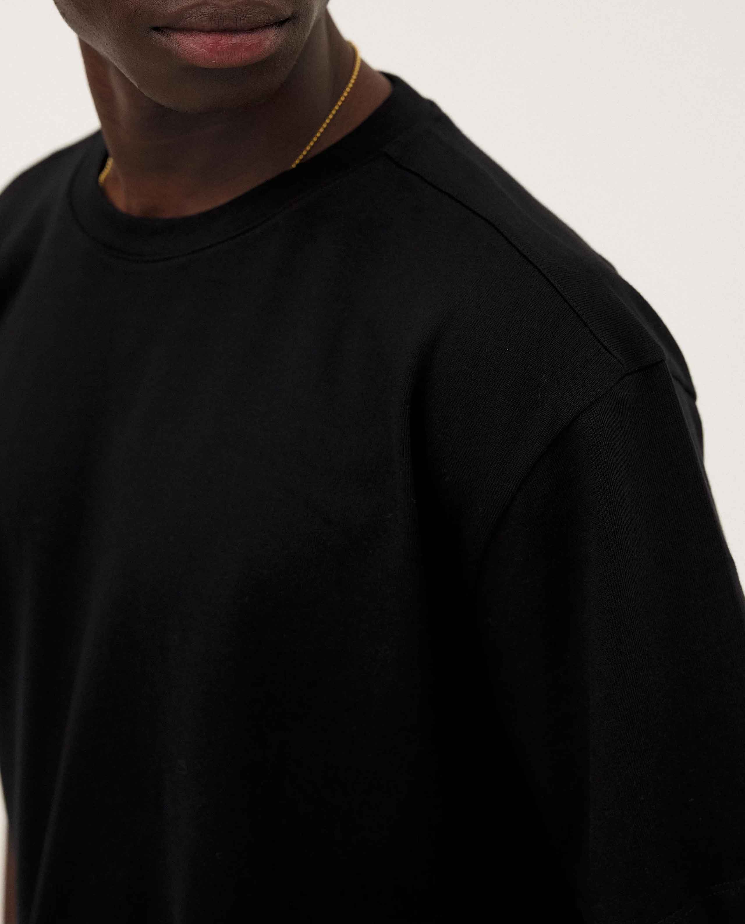 marché commun t-shirt oversize en coton bio noir noyoco