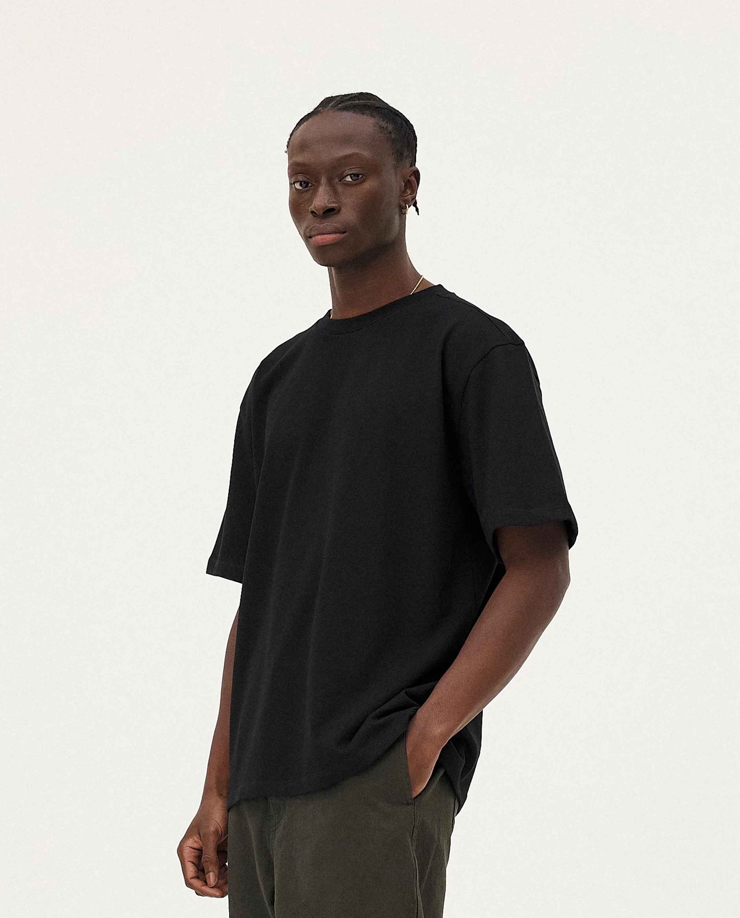 marché commun t-shirt oversize en coton bio noir noyoco