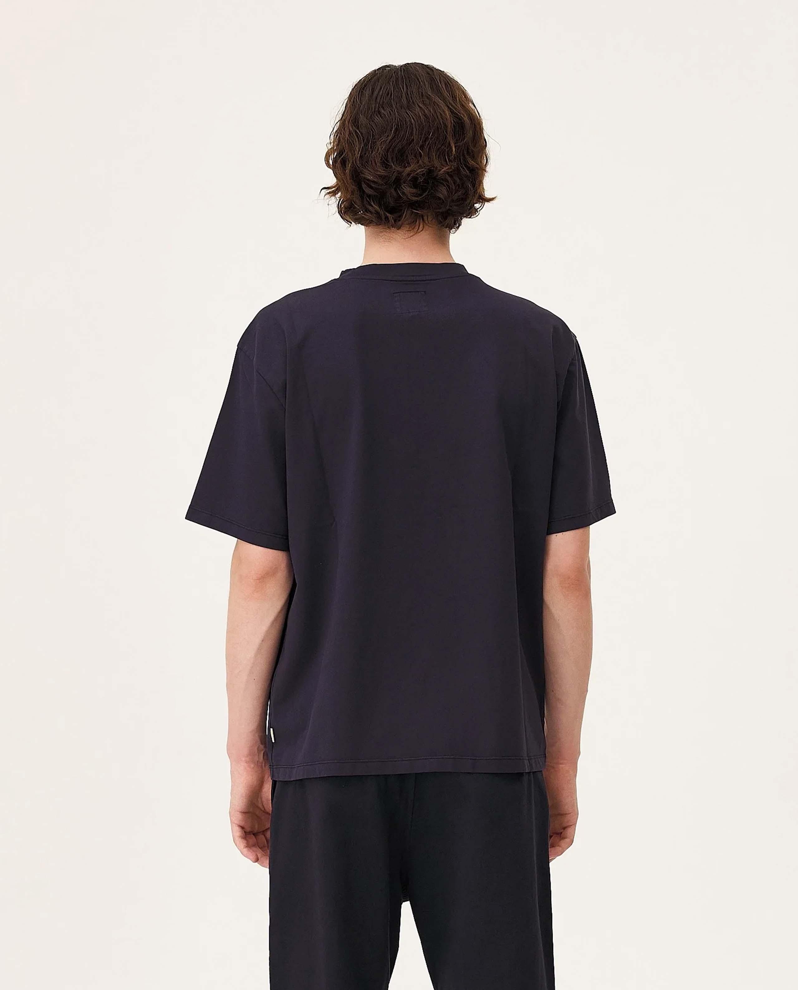 marché commun t-shirt oversize en coton bio bleu marine noyoco