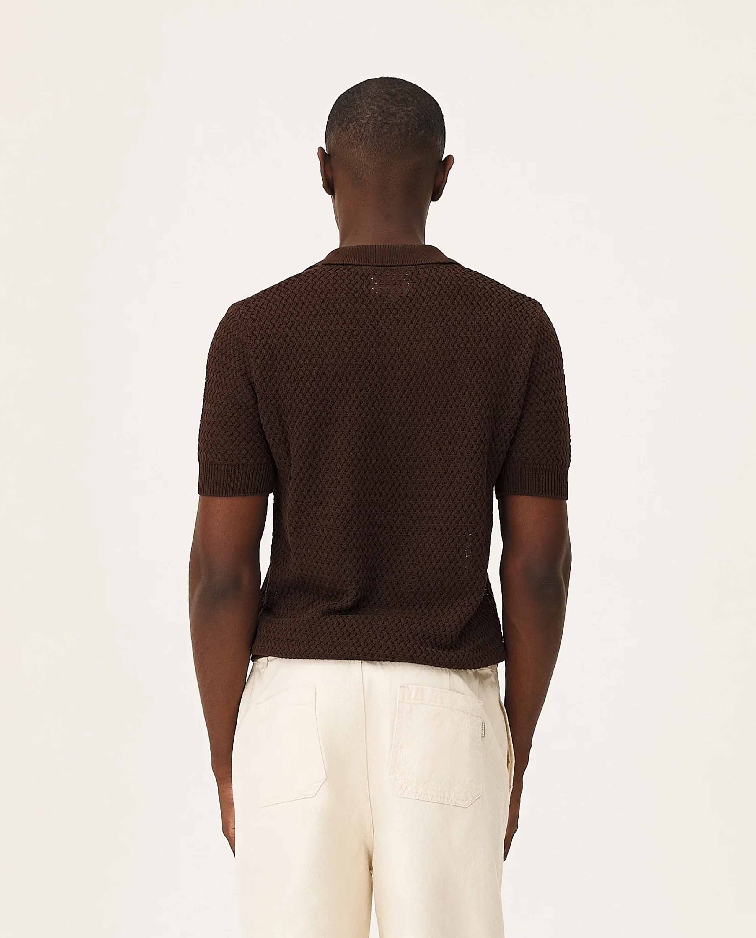 marché commun polo en coton bio marron chocolat noyoco