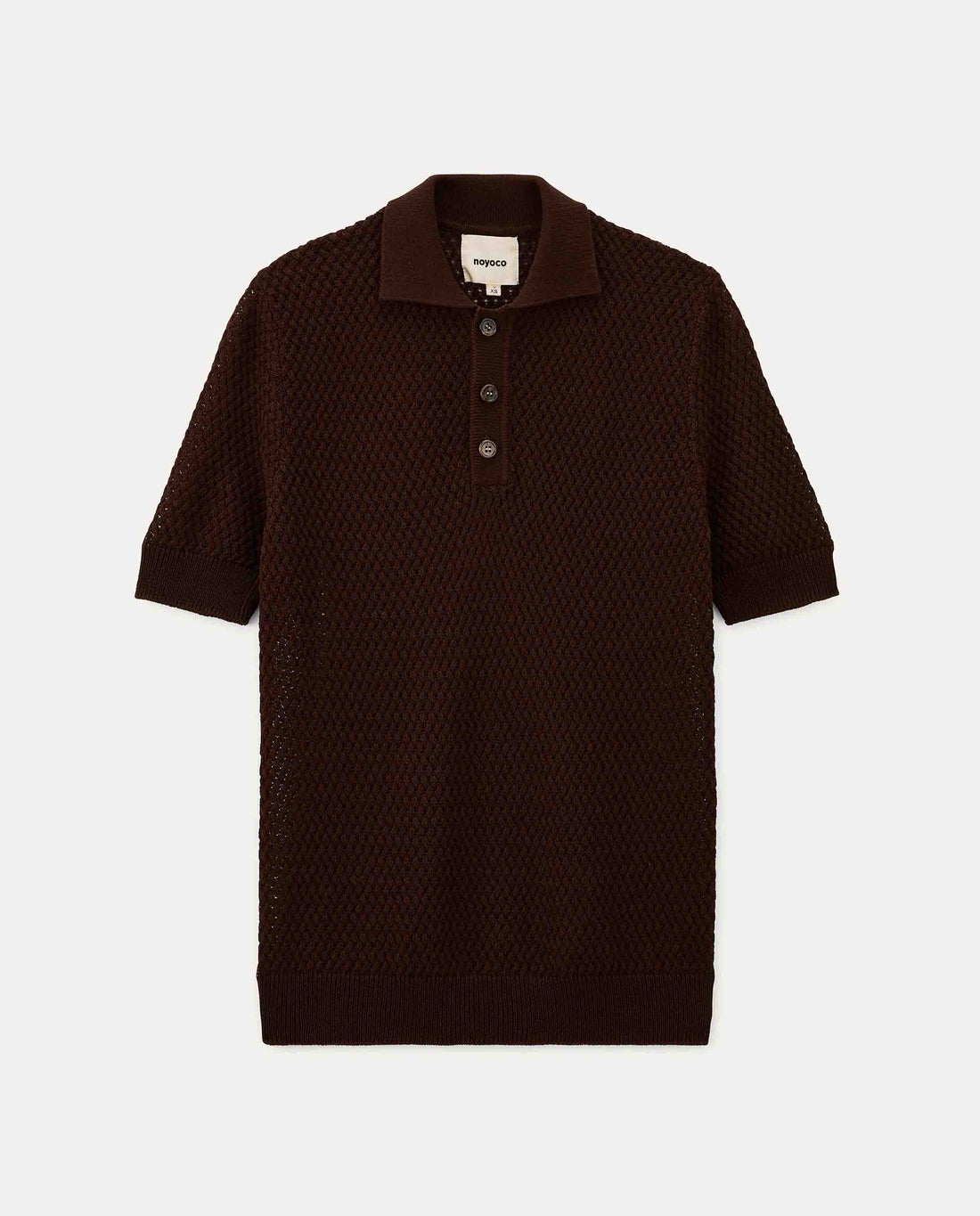 marché commun polo en coton bio marron chocolat noyoco