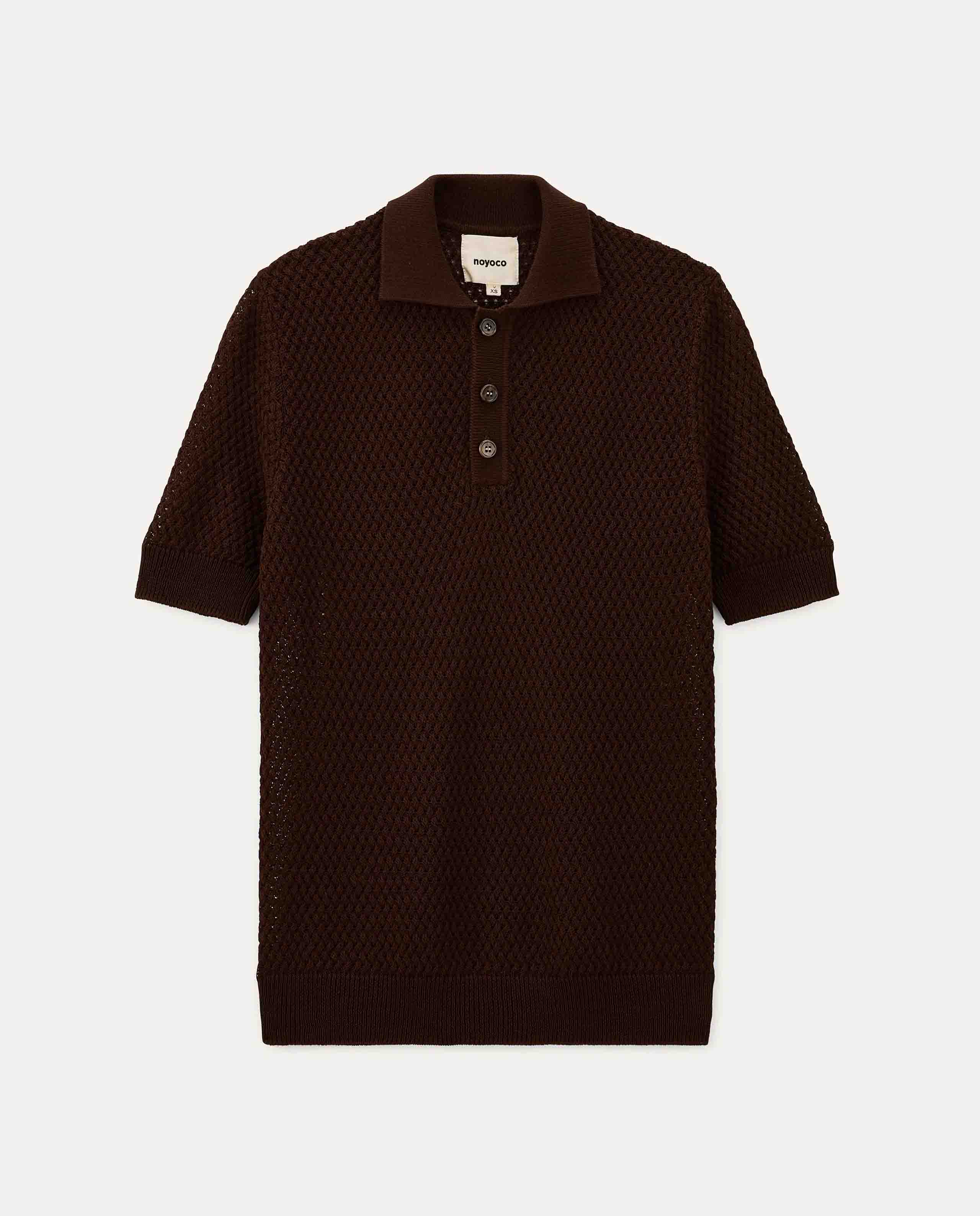 marché commun polo en coton bio marron chocolat noyoco