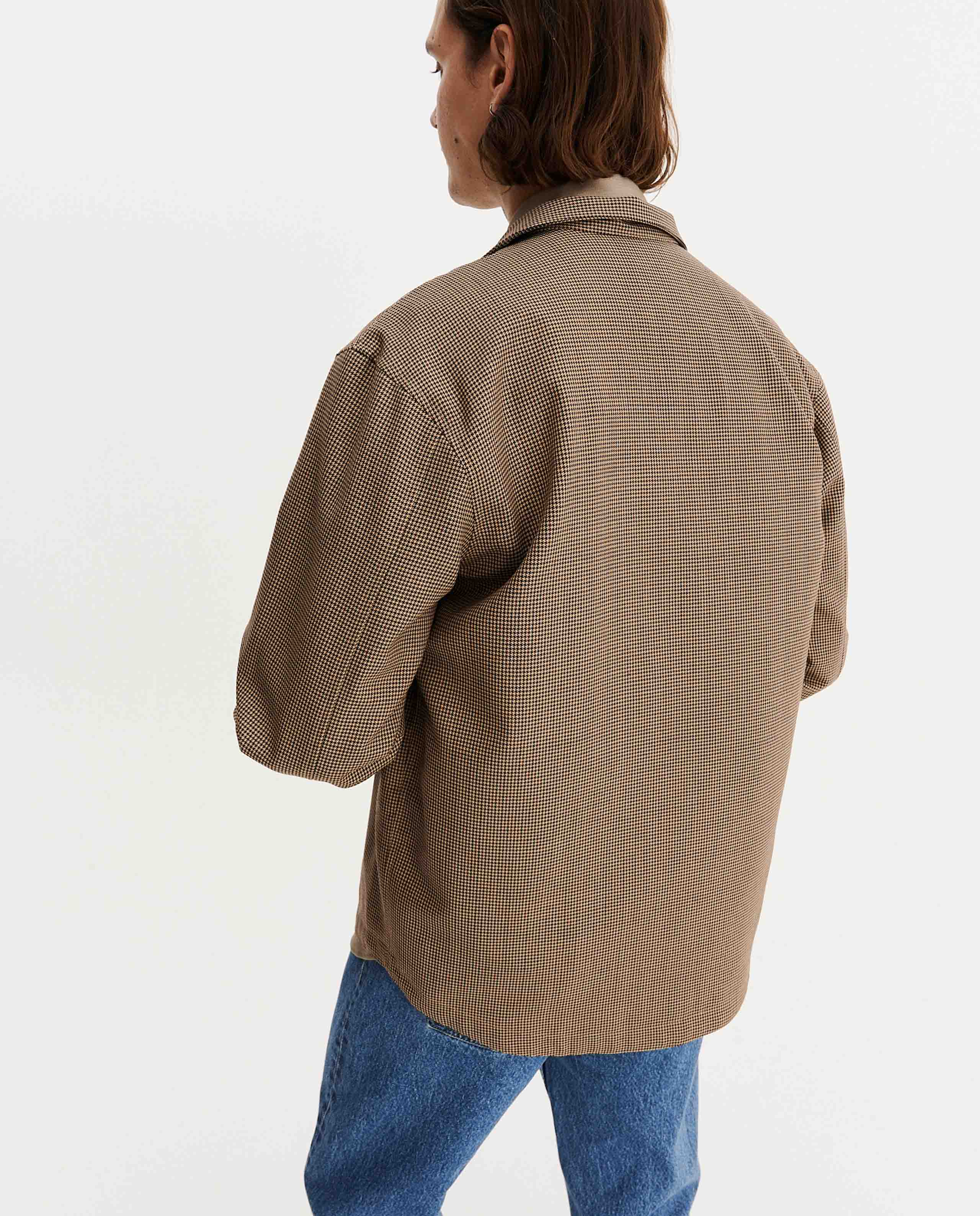 Surchemise en laine vierge pied de poule