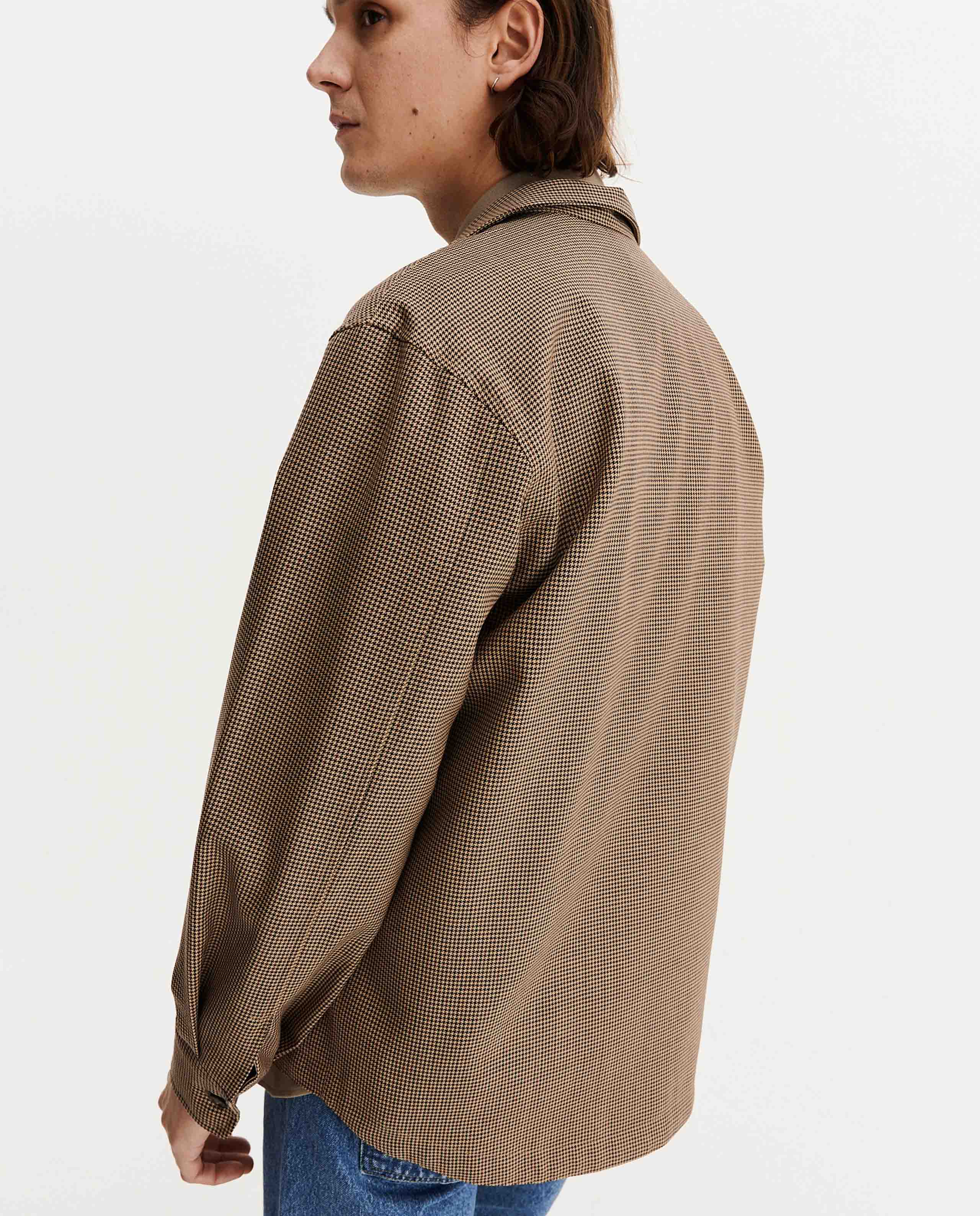 Surchemise en laine vierge pied de poule