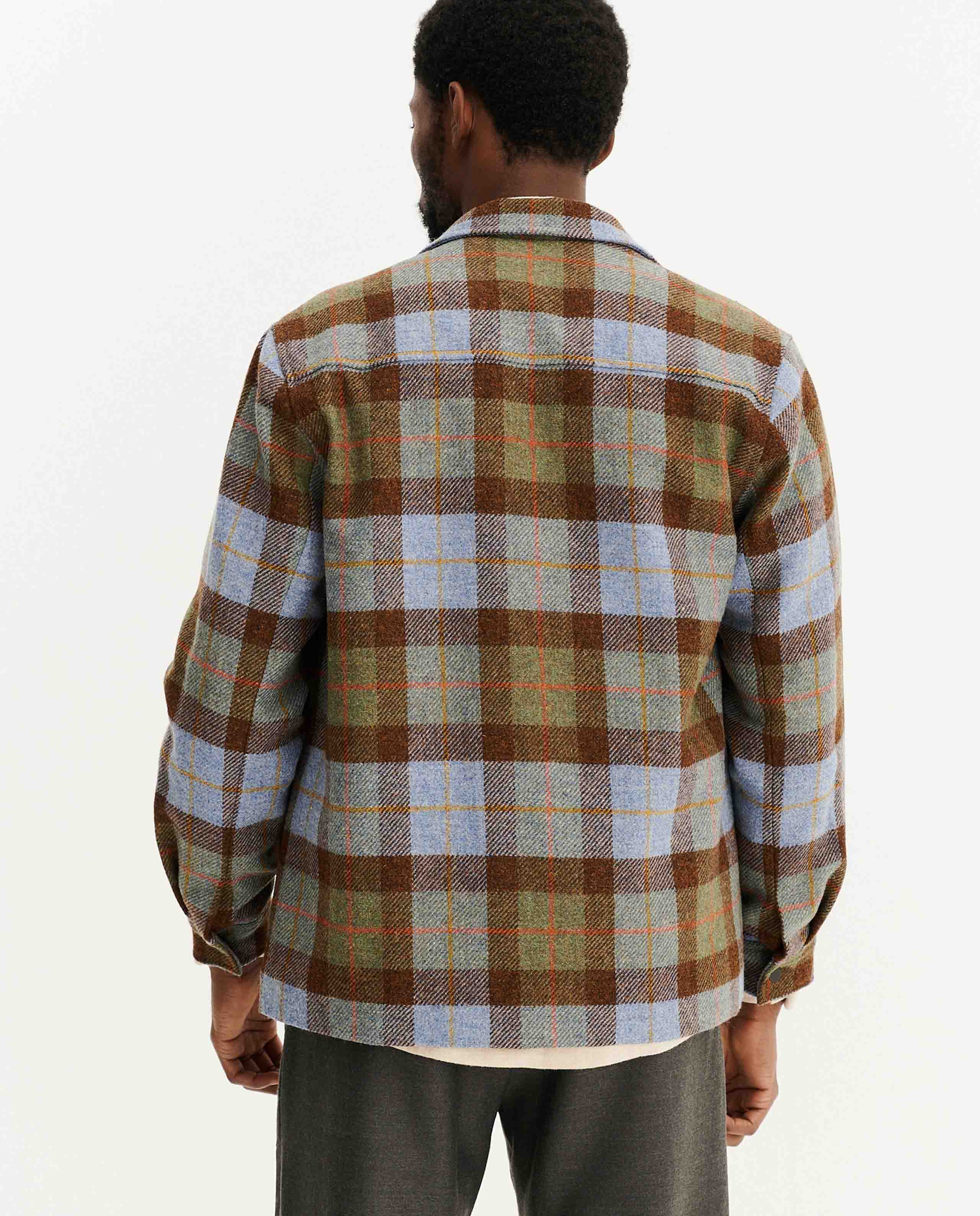 Veste à carreaux en laine recyclée