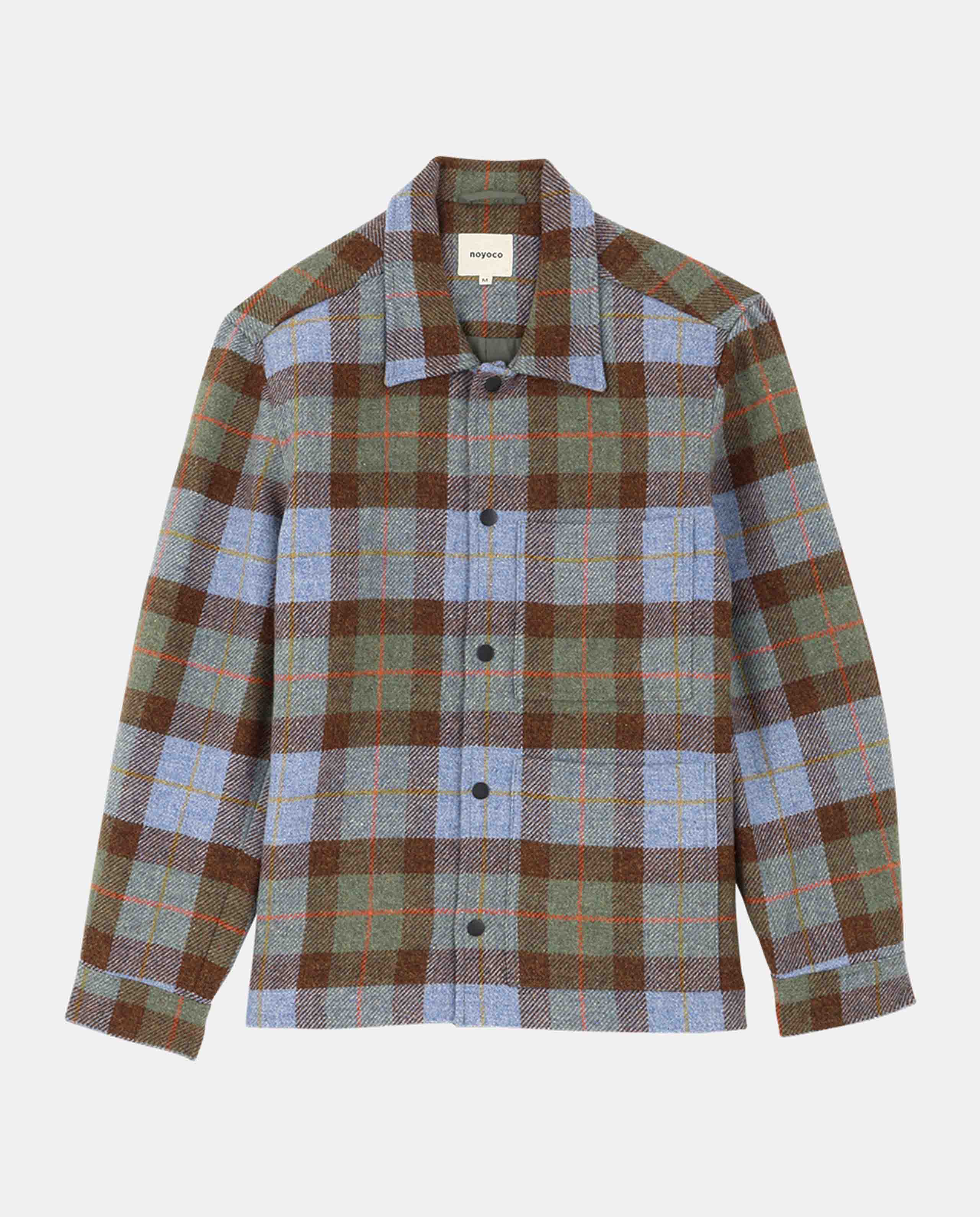 Veste à carreaux en laine recyclée