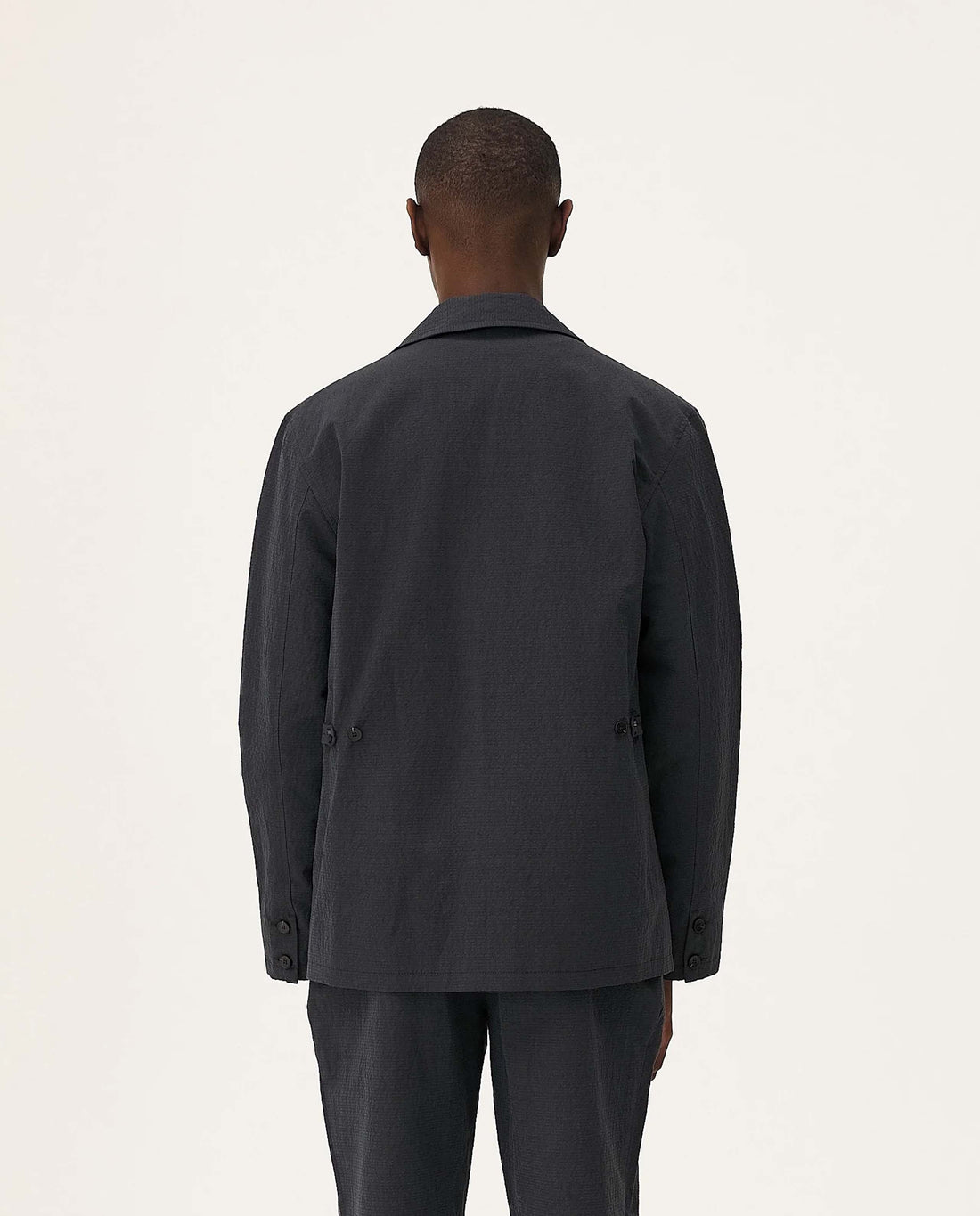 marché commun blazer décontracté en coton bio et lin bleu marine noyoco