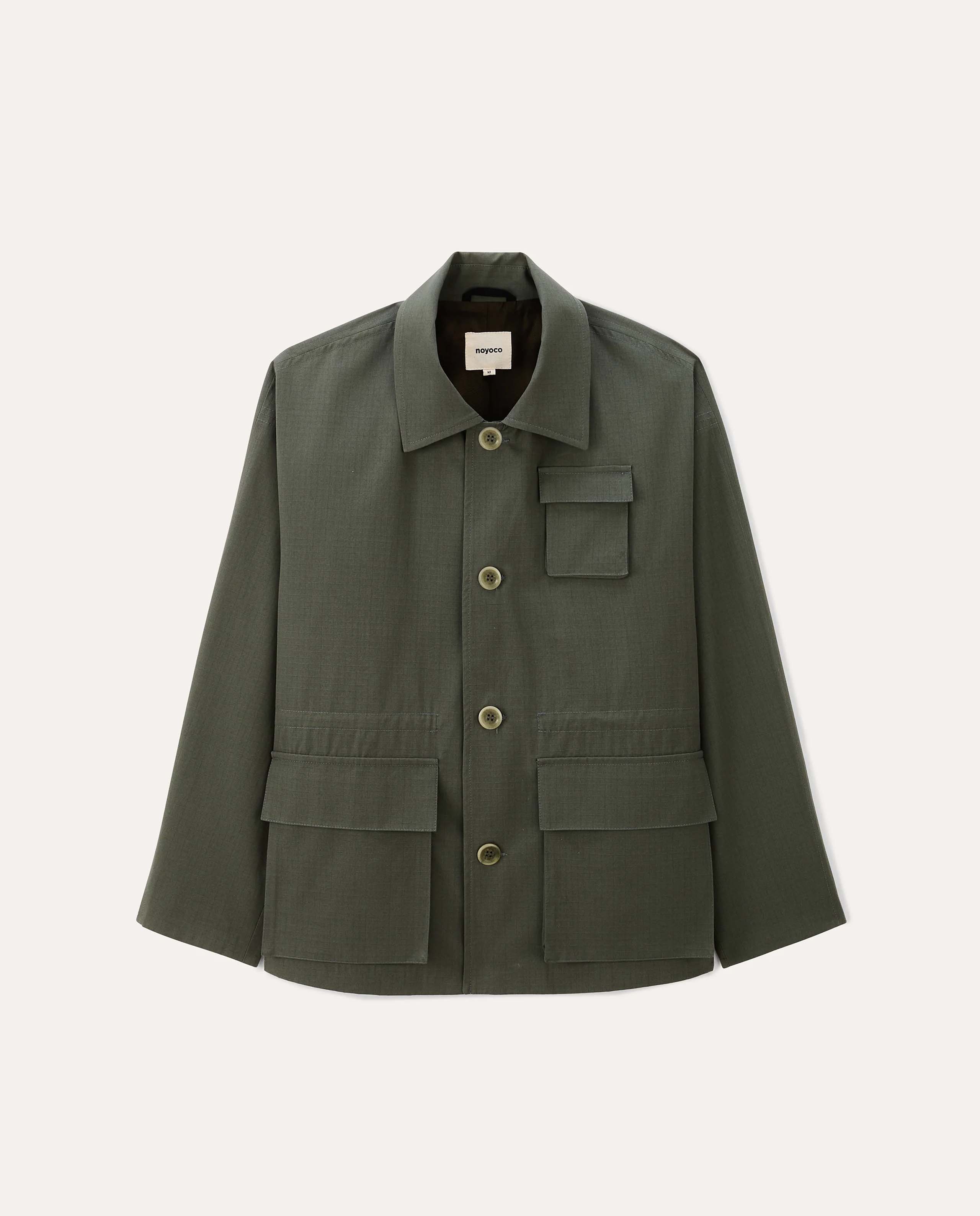 marché commun veste saharienne en coton bio vert militaire noyoco