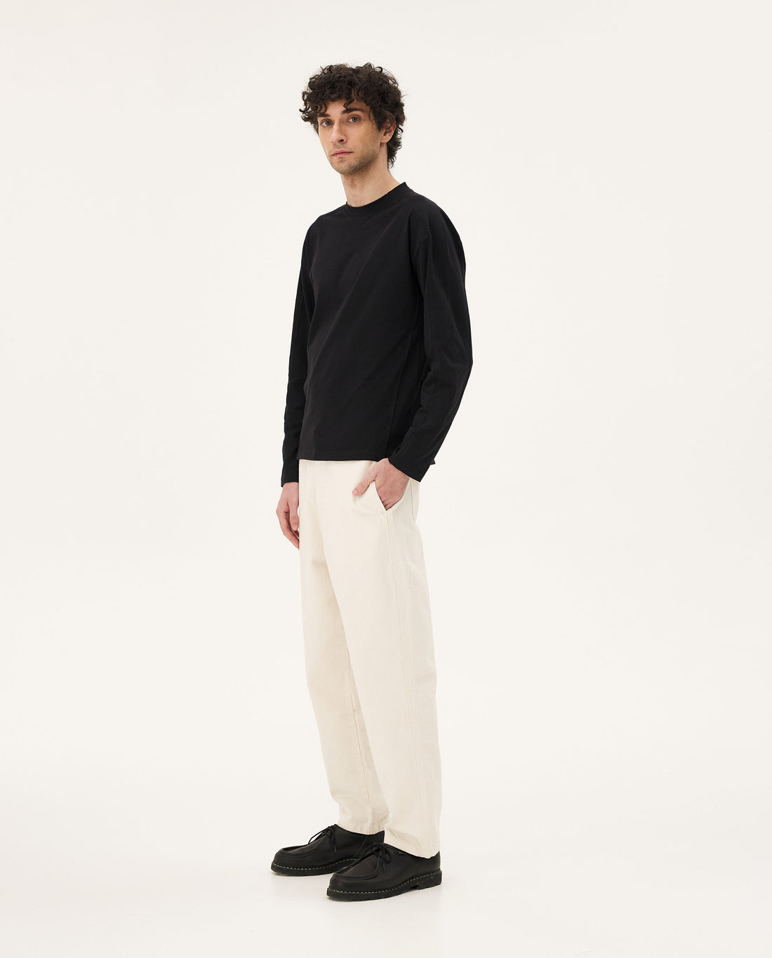 Marché Commun Pantalon large en coton bio homme ecru noyoco