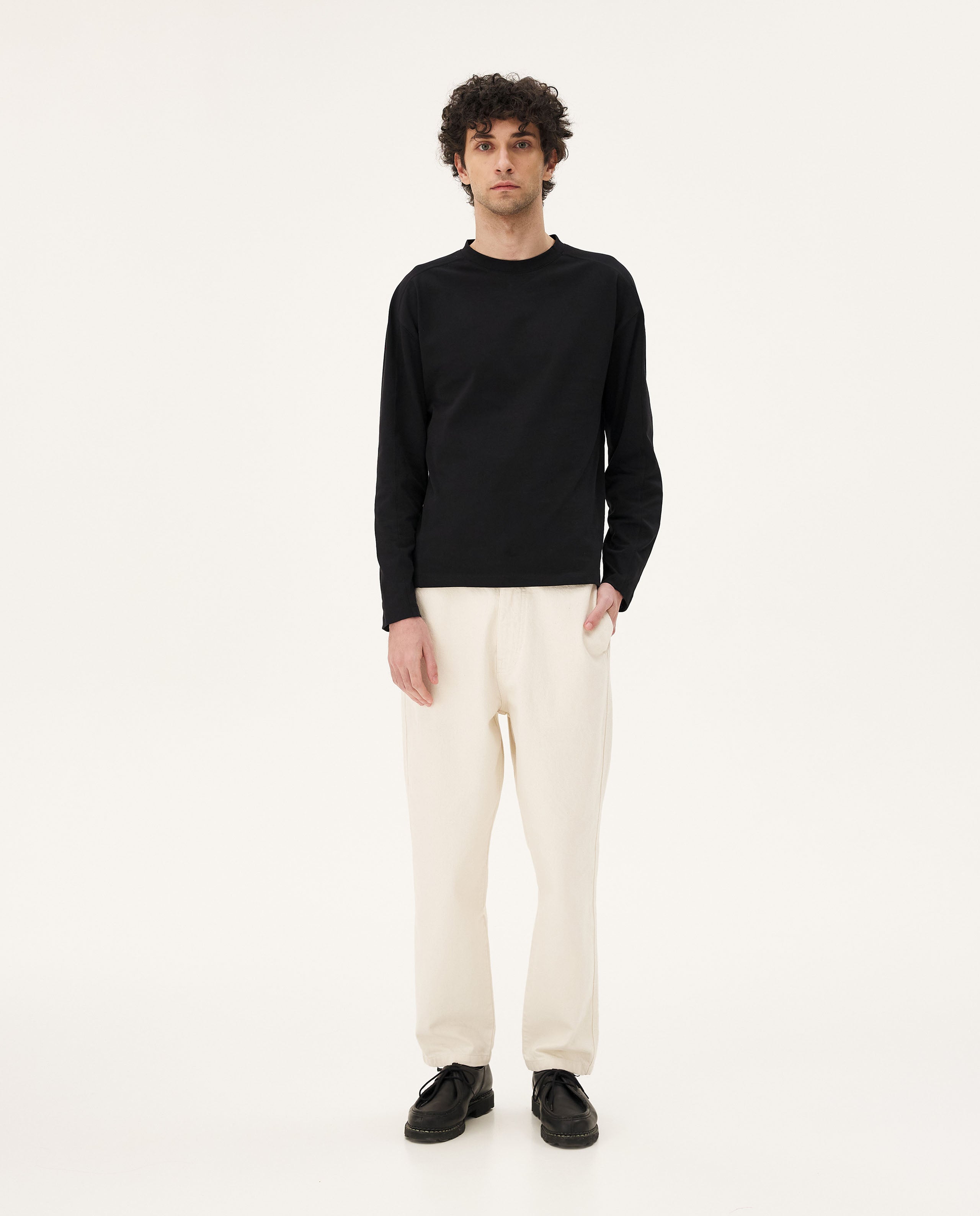 Marché Commun Pantalon large en coton bio homme ecru noyoco