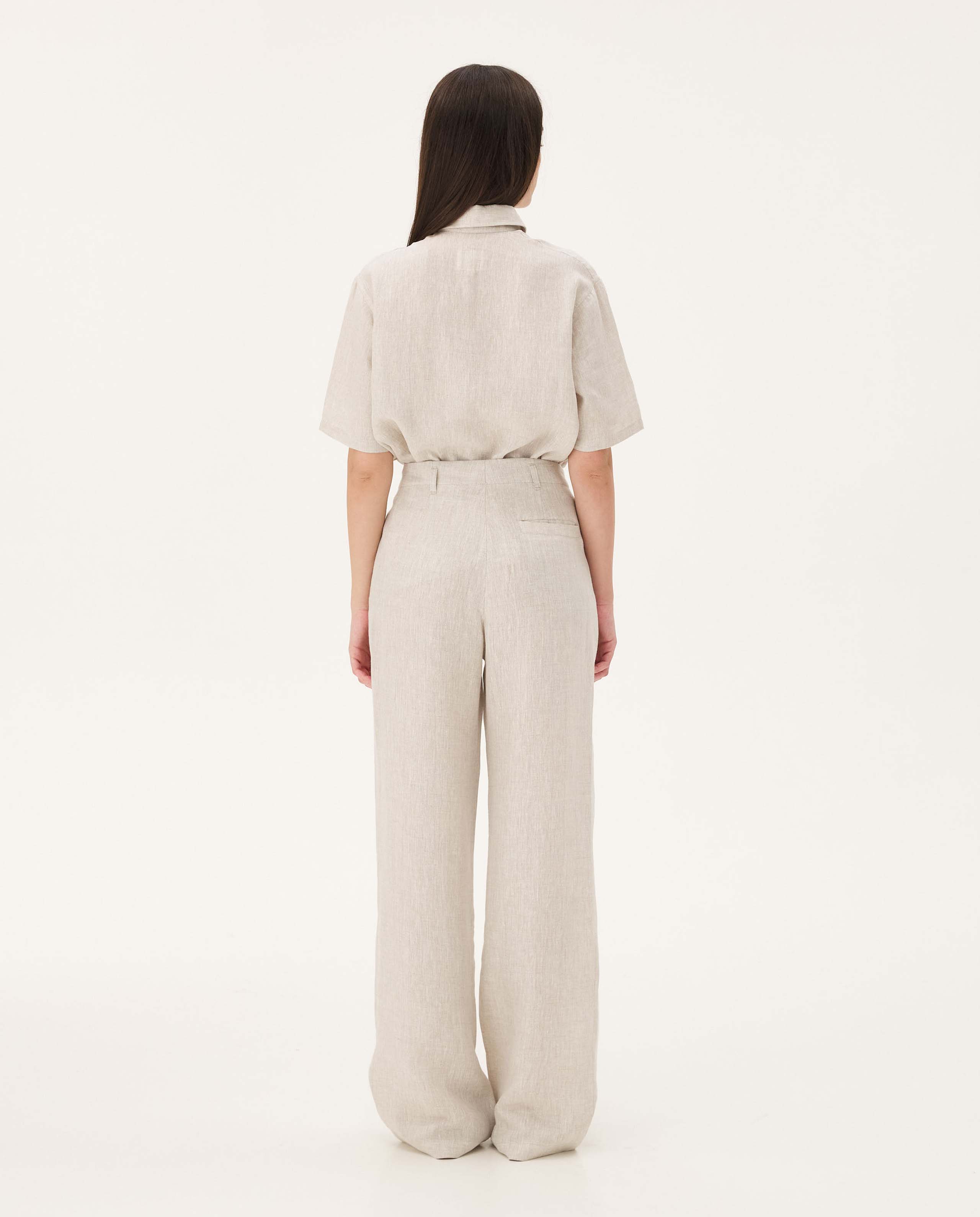 Marché Commun pantalon à pinces en lin femme noyoco