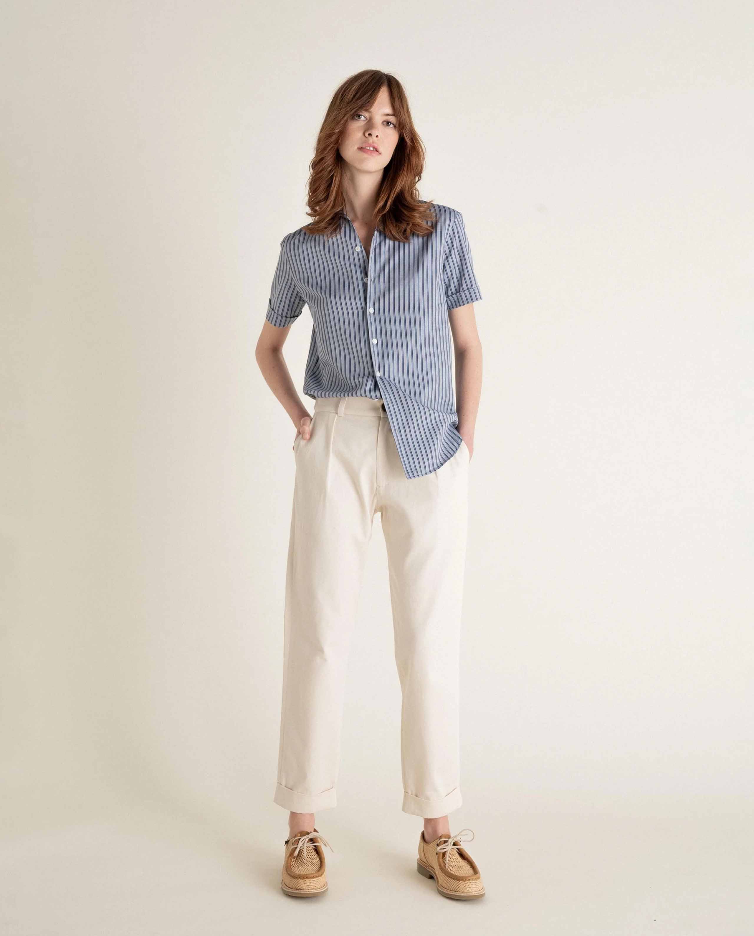 Pantalon à revers en coton bio