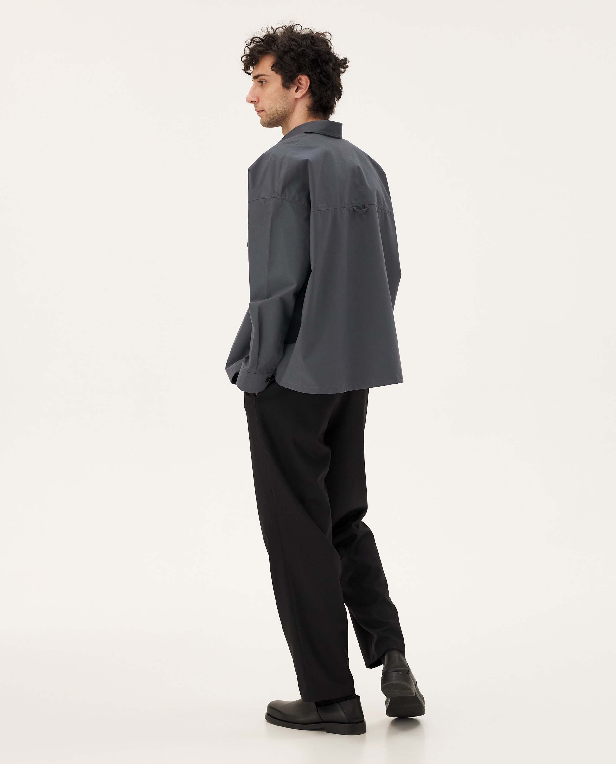 Marché Commun Surchemise en coton bio gris anthracite homme Noyoco