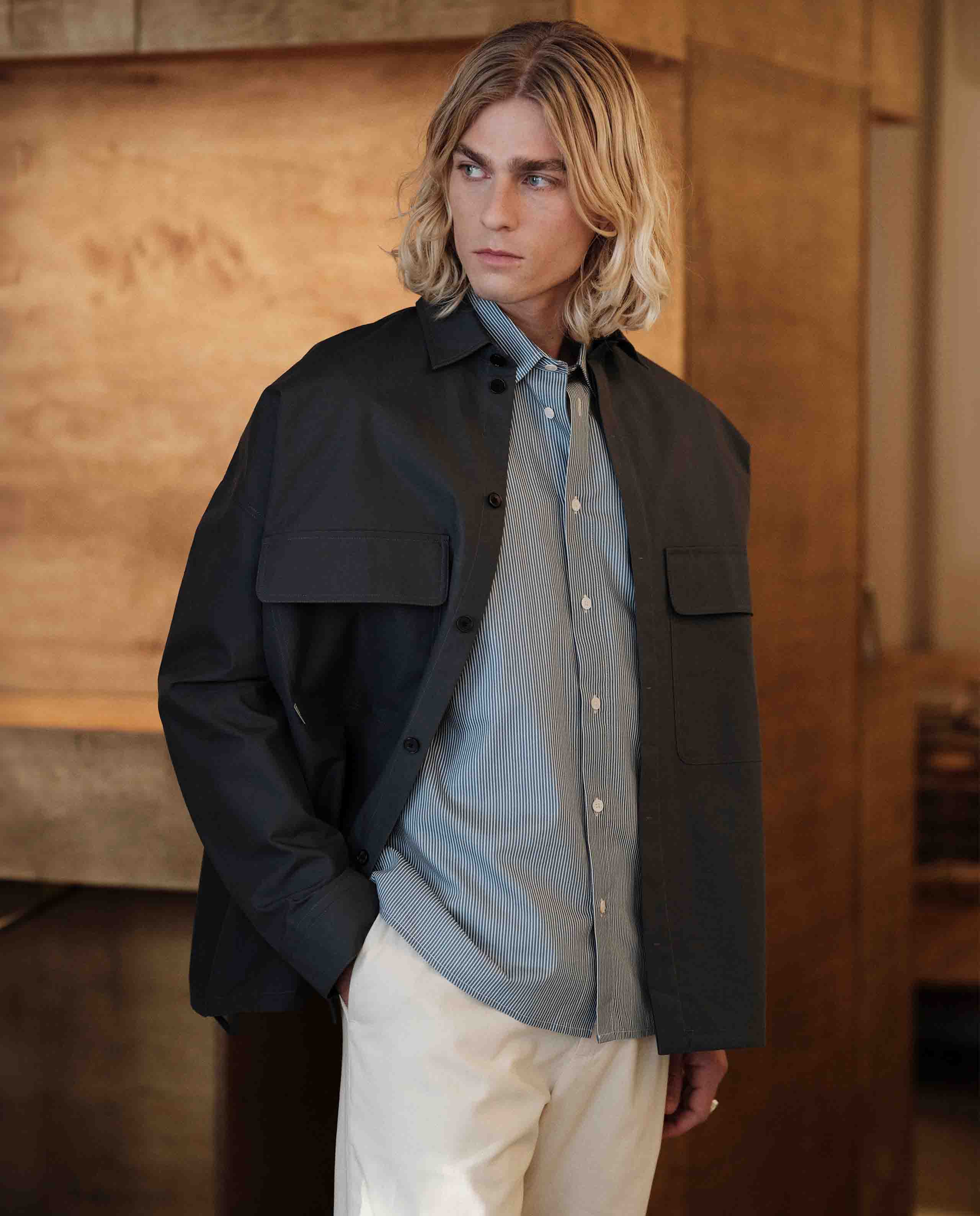 Marché Commun Surchemise en coton bio gris anthracite homme Noyoco