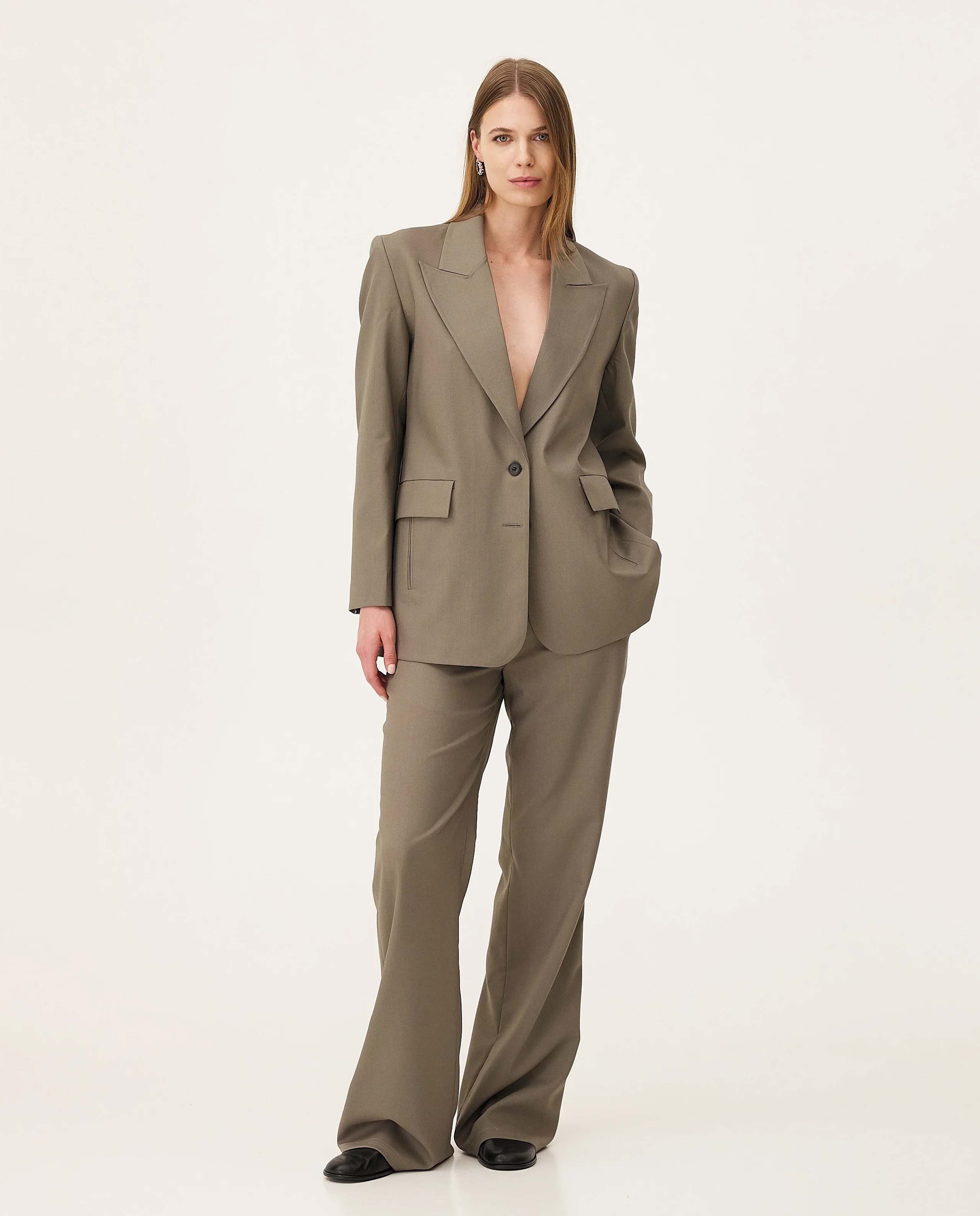 marché commun blazer en laine vierge stone noyoco