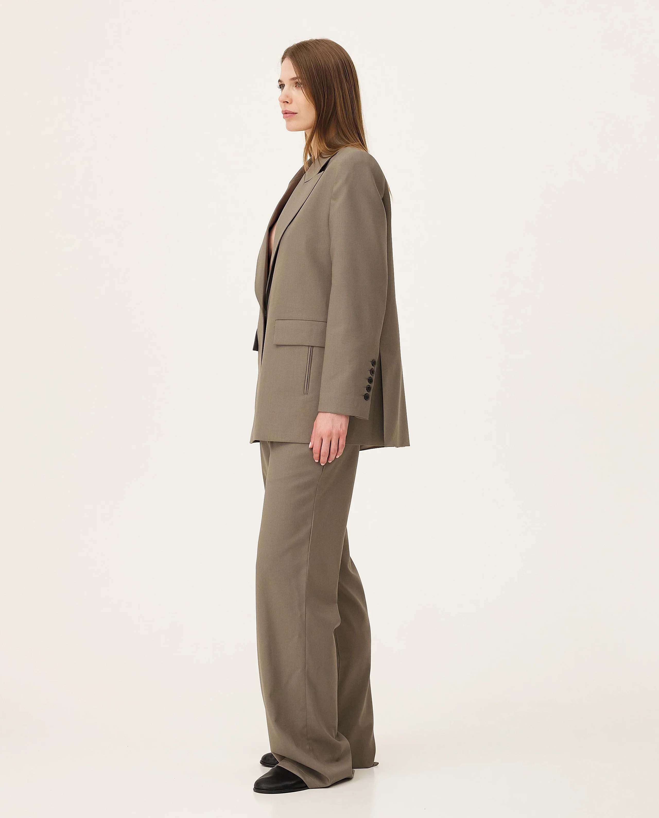 marché commun blazer en laine vierge stone noyoco