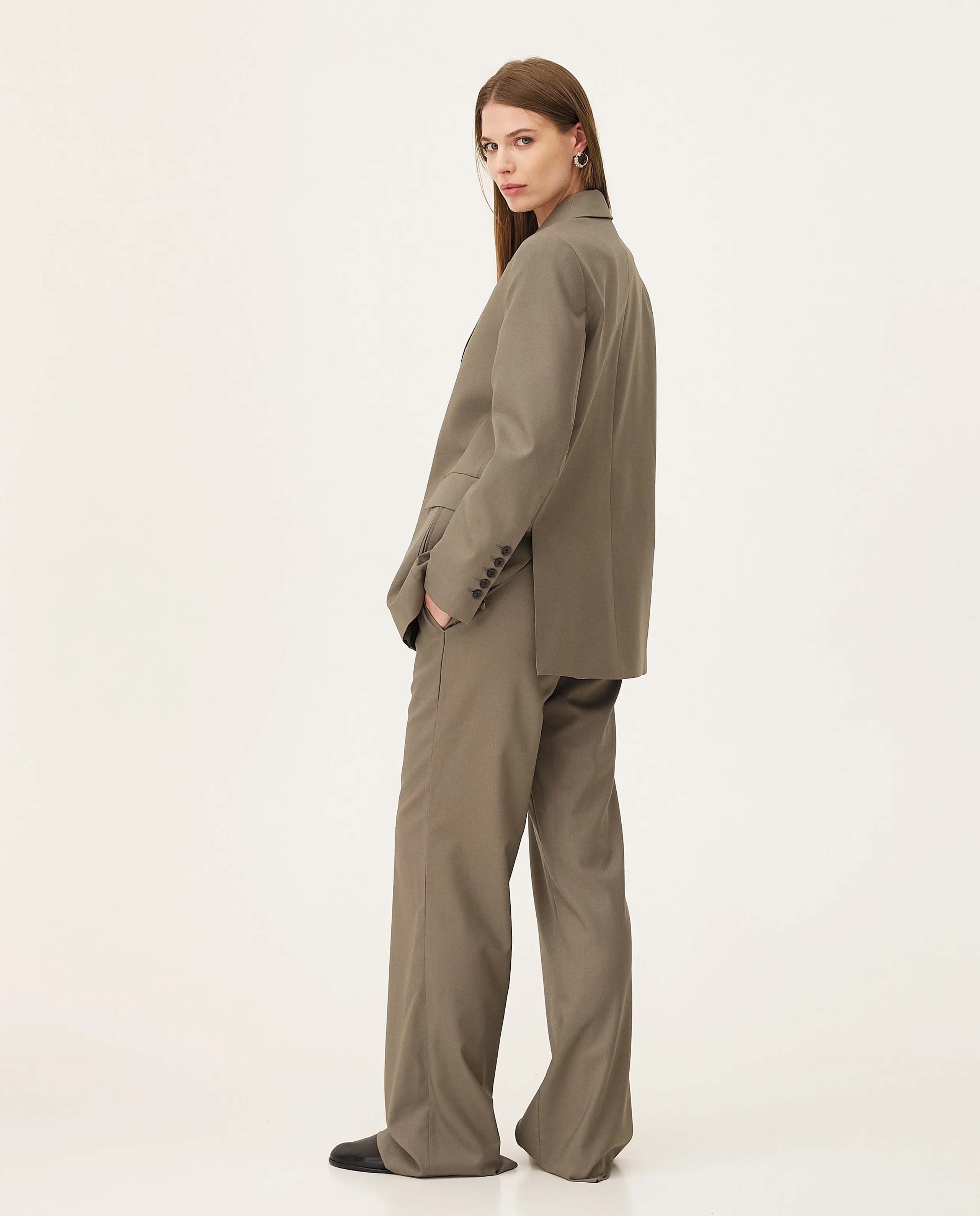 marché commun blazer en laine vierge stone noyoco