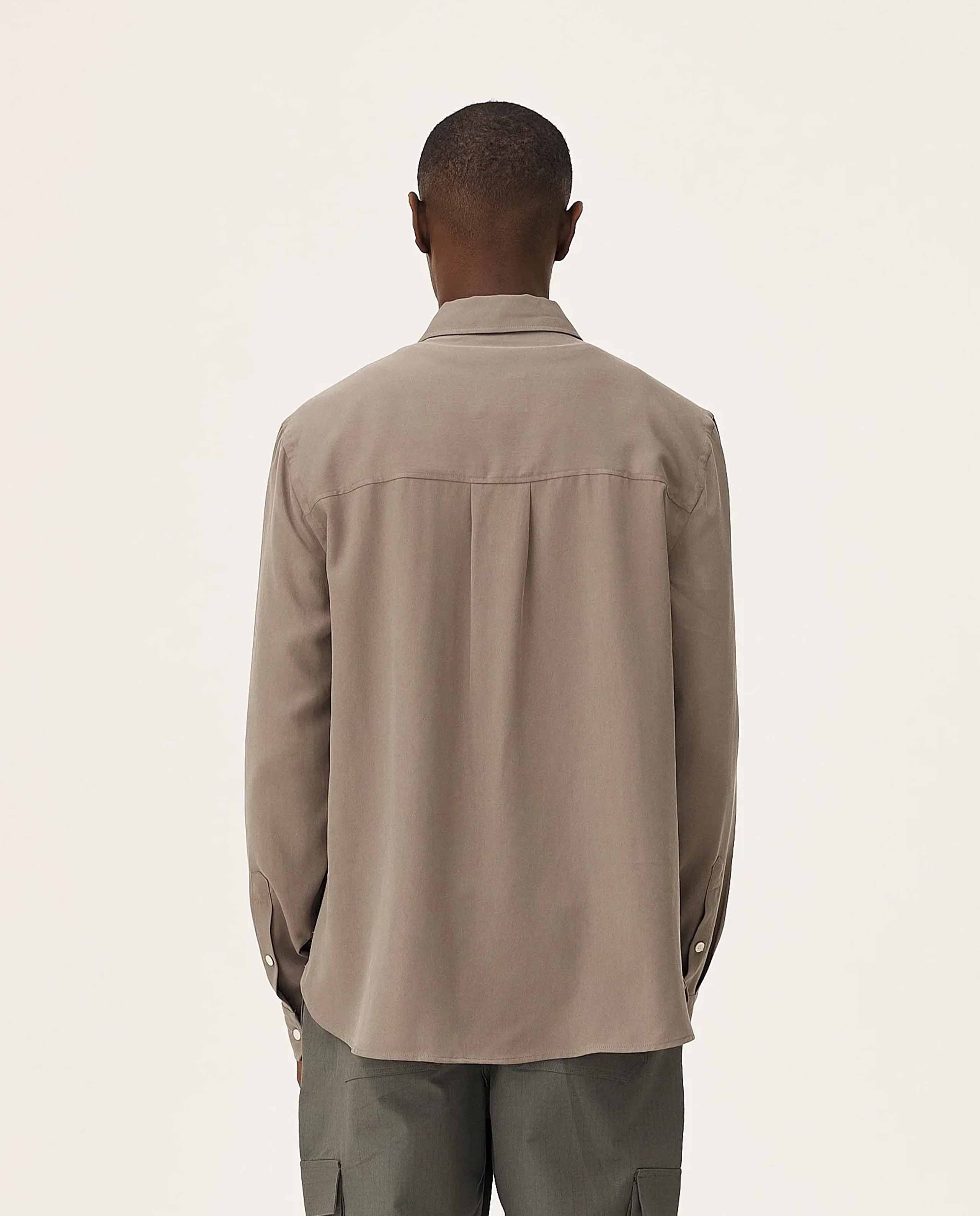 marché commun chemise en lyocel vert kaki noyoco