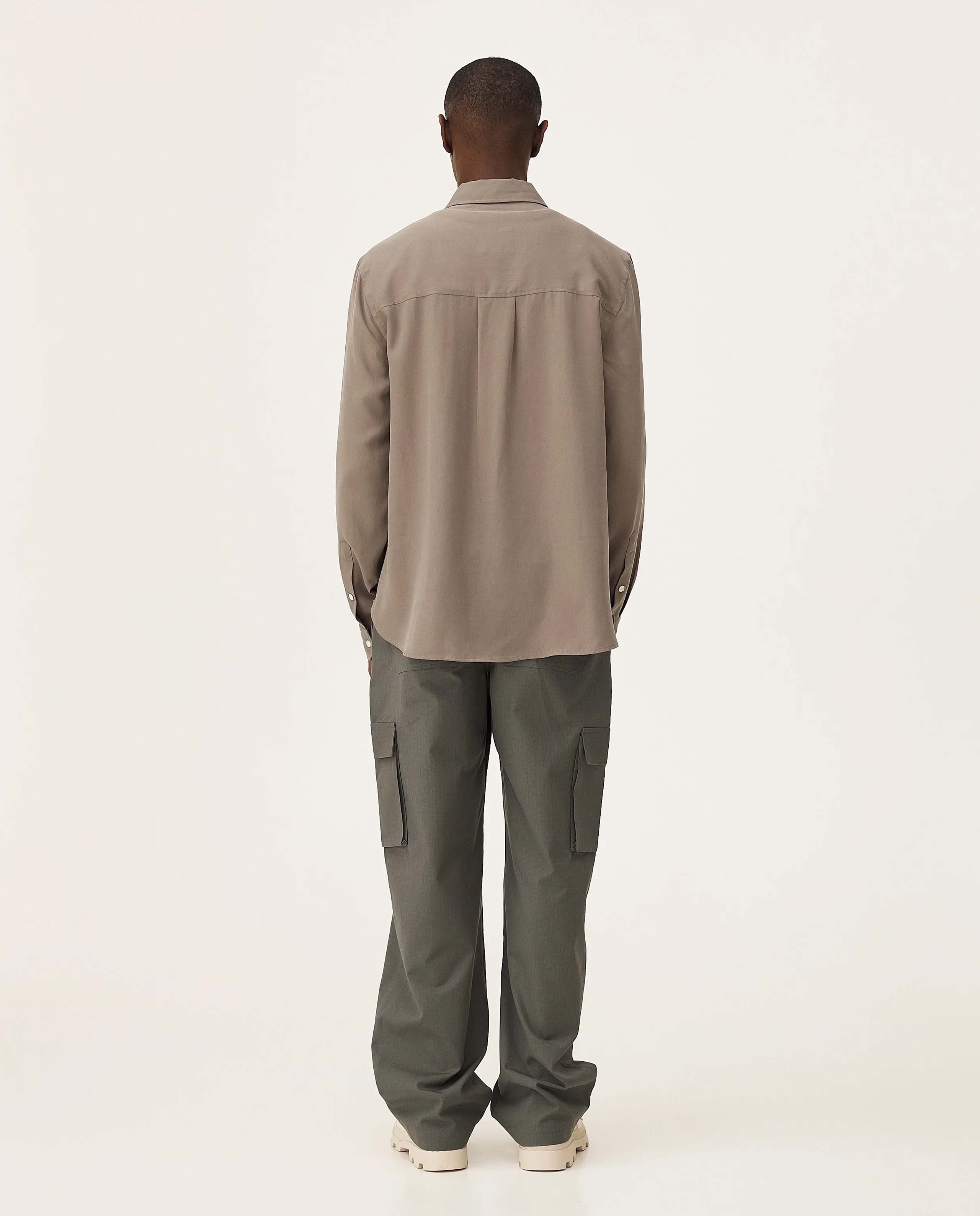 marché commun chemise en lyocel vert kaki noyoco