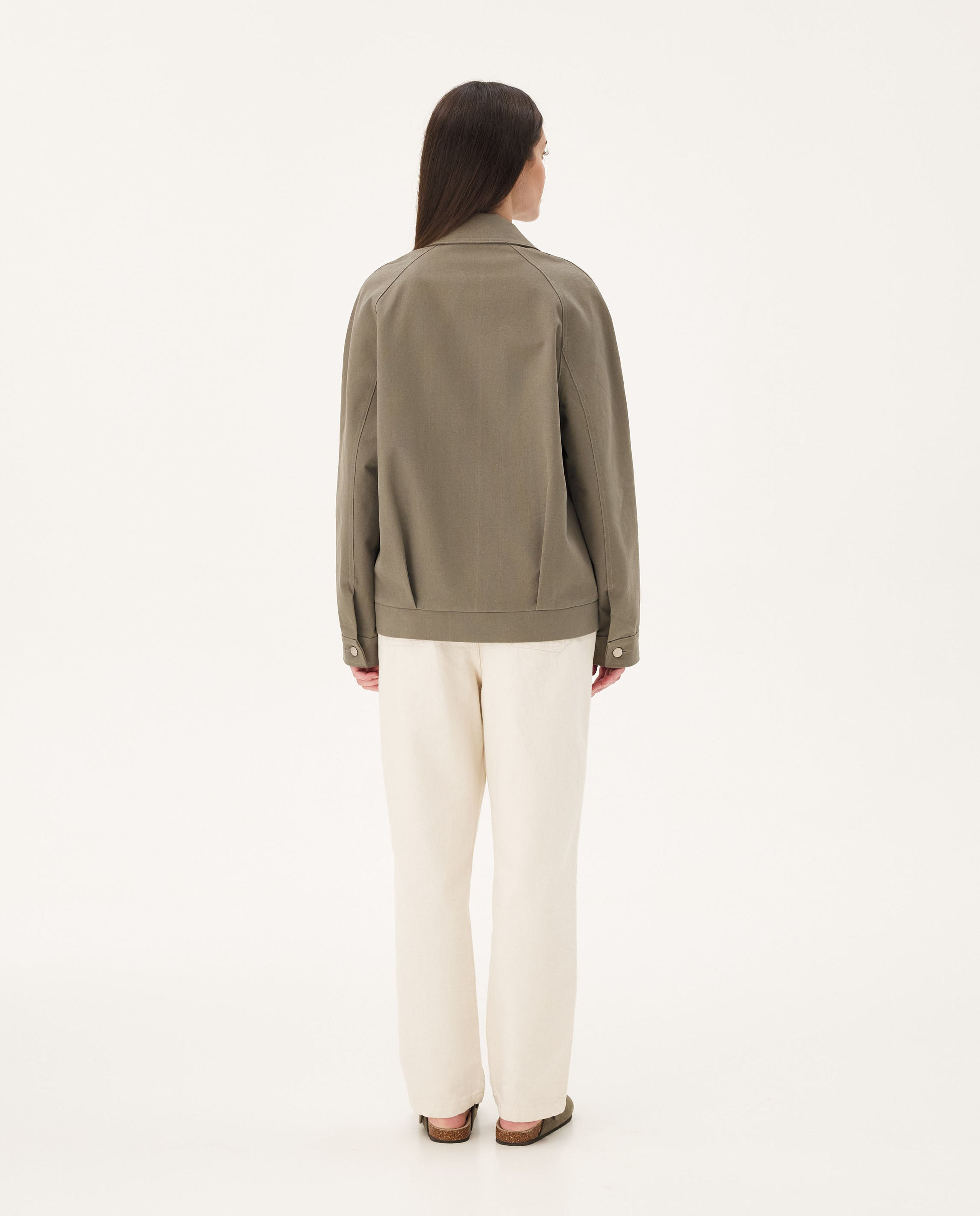 Marché Commun veste ranglan en coton bio femme kaki Noyoco