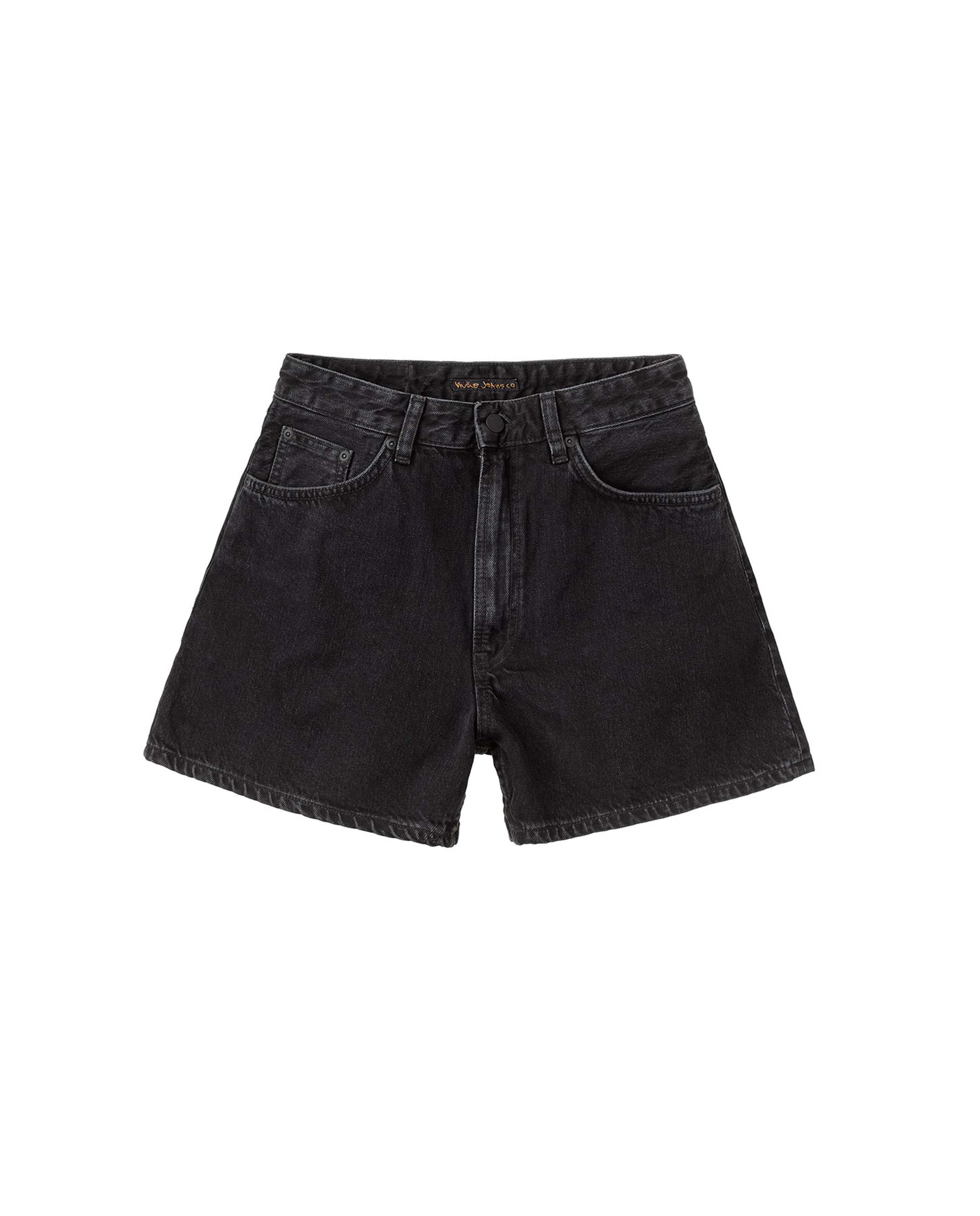 marché commun nudie jeans femme short jean denim maeve black sun