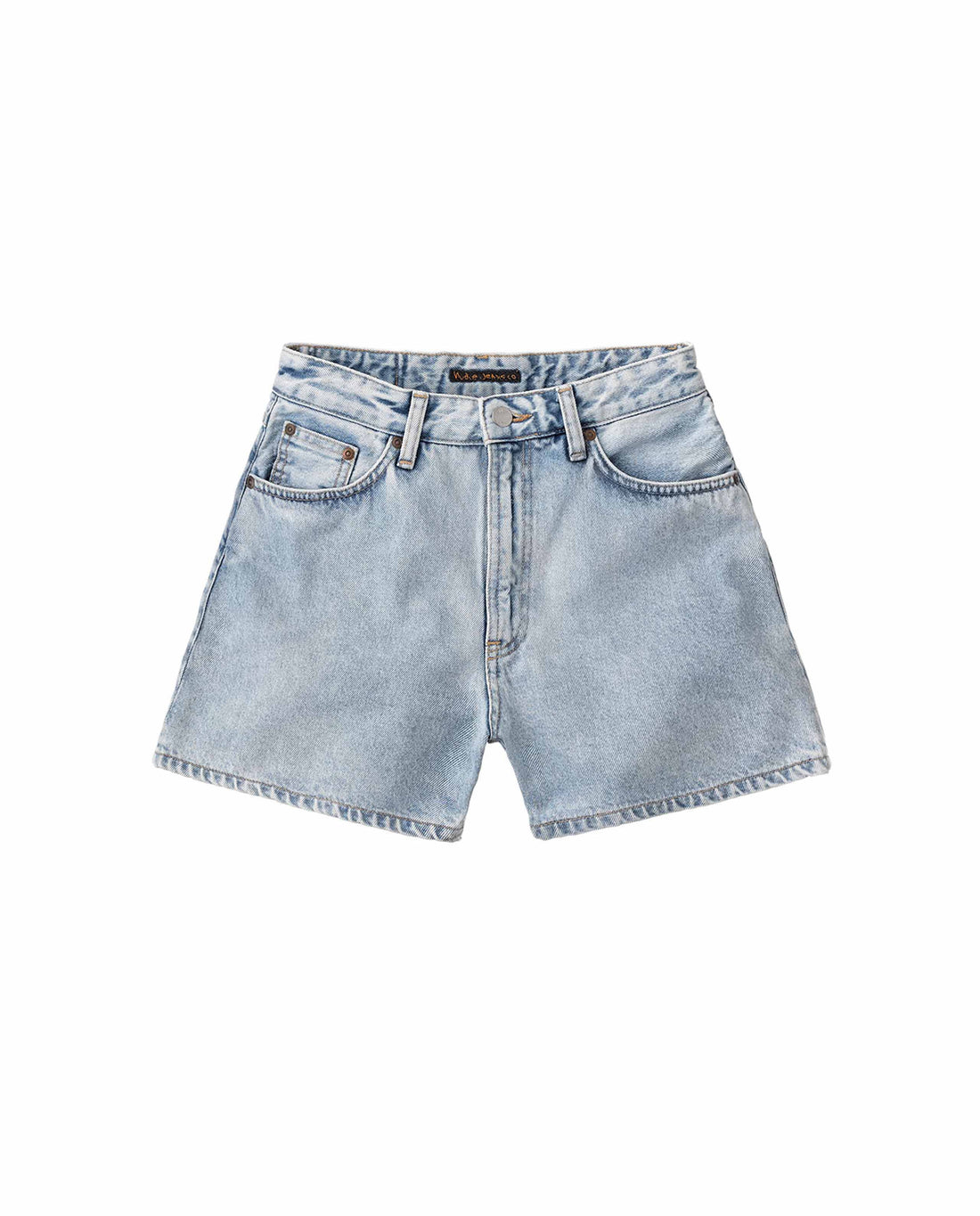 marché commun nudie jeans femme short jean denim maeve sunny blue