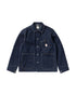marché commun nudie jeans homme veste travail workwear howie chore à surpiqûres denim biologique et recyclé bleu