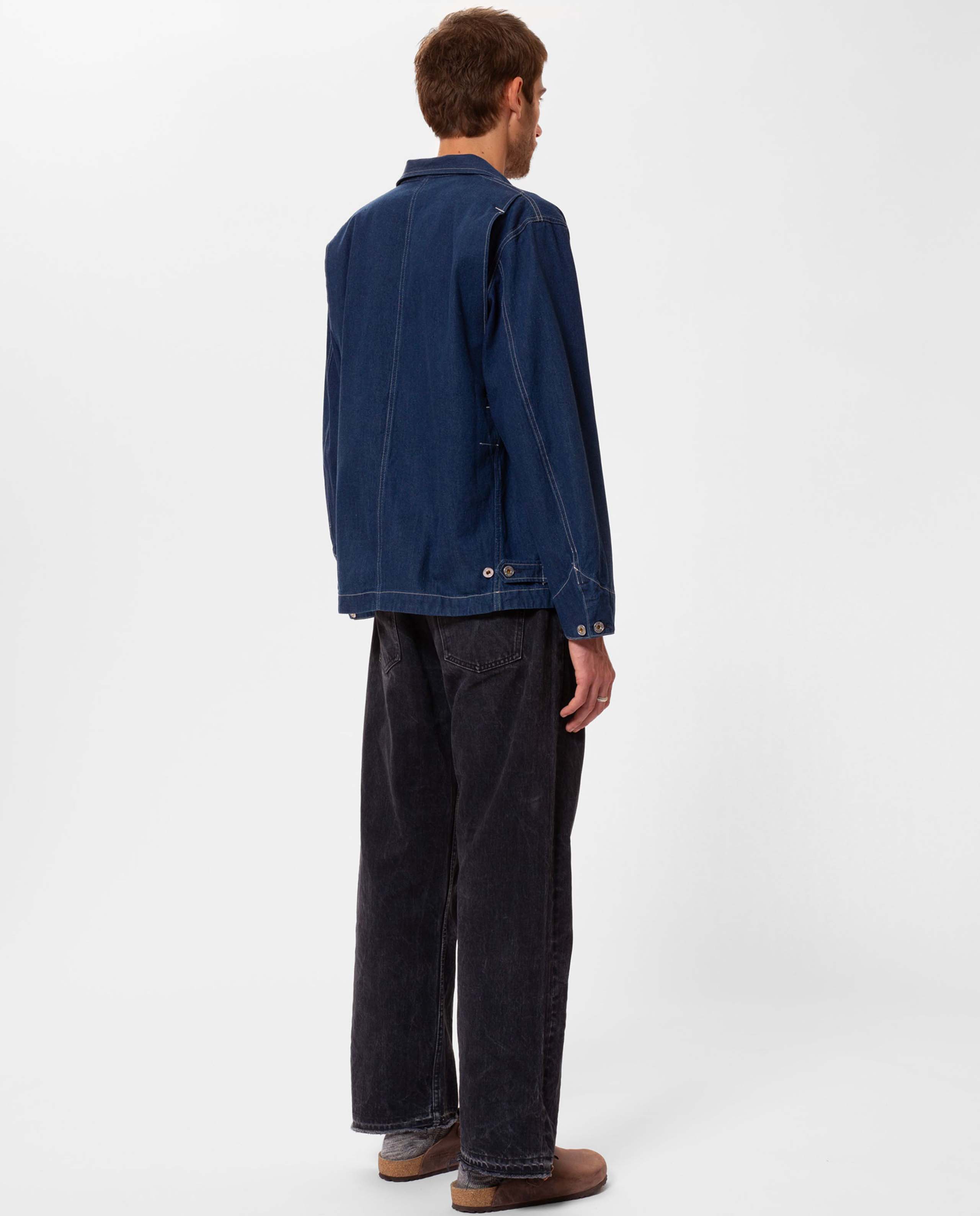 Marché Commun veste de travail denim en coton bio zippée Nudie Jeans