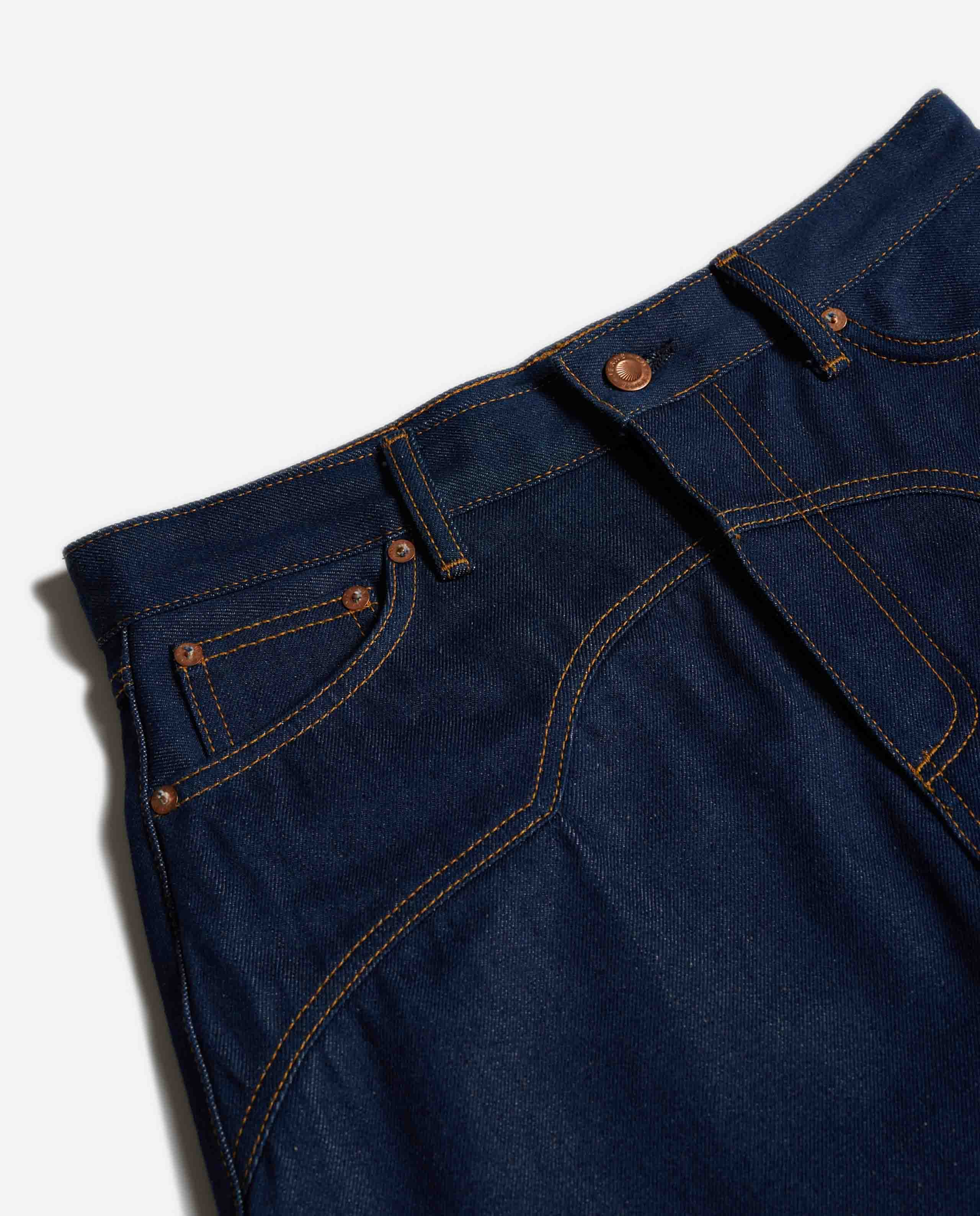 Jupe à surpiqûres en denim bio