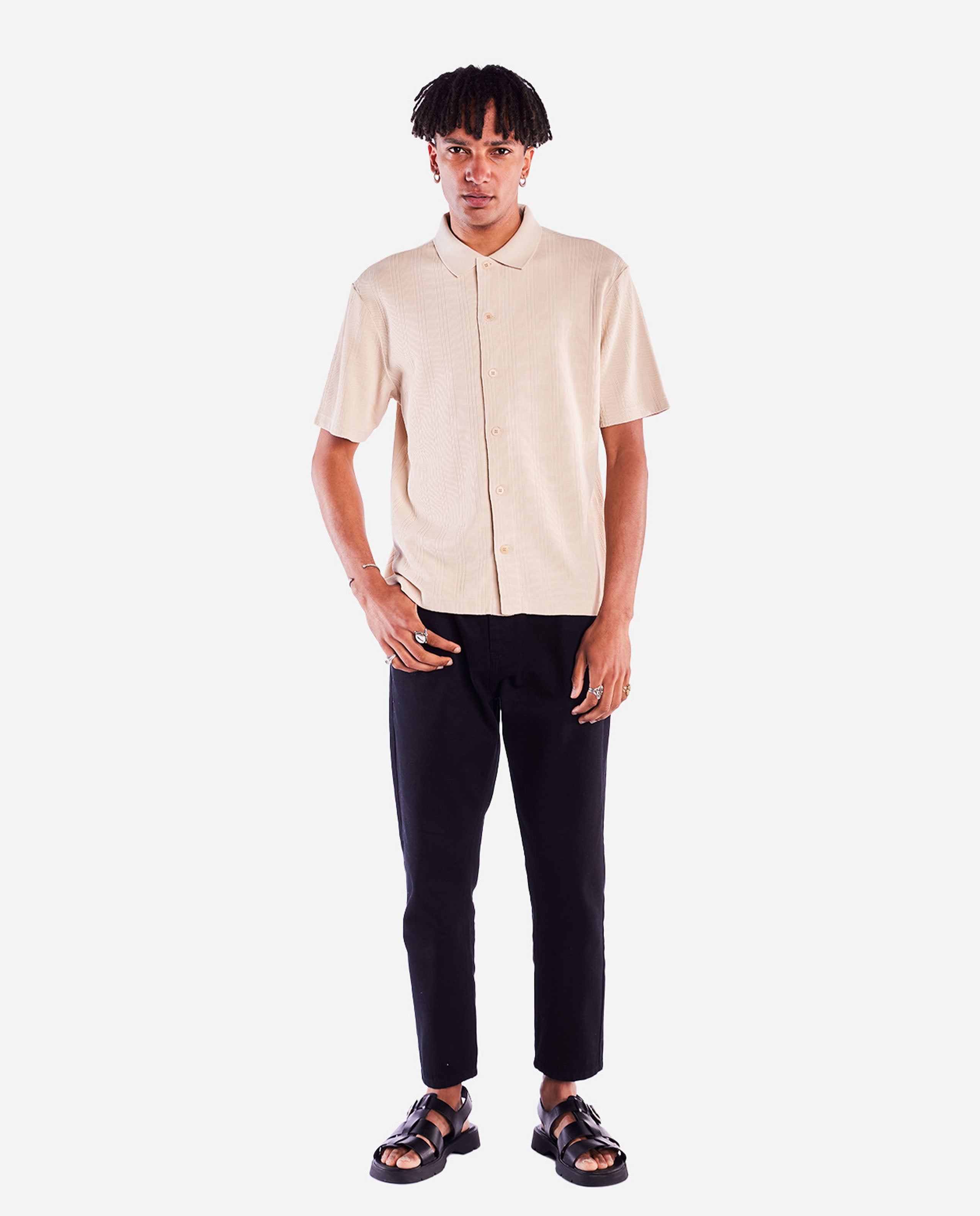 marché commun polo en coton bio cotele beige olow