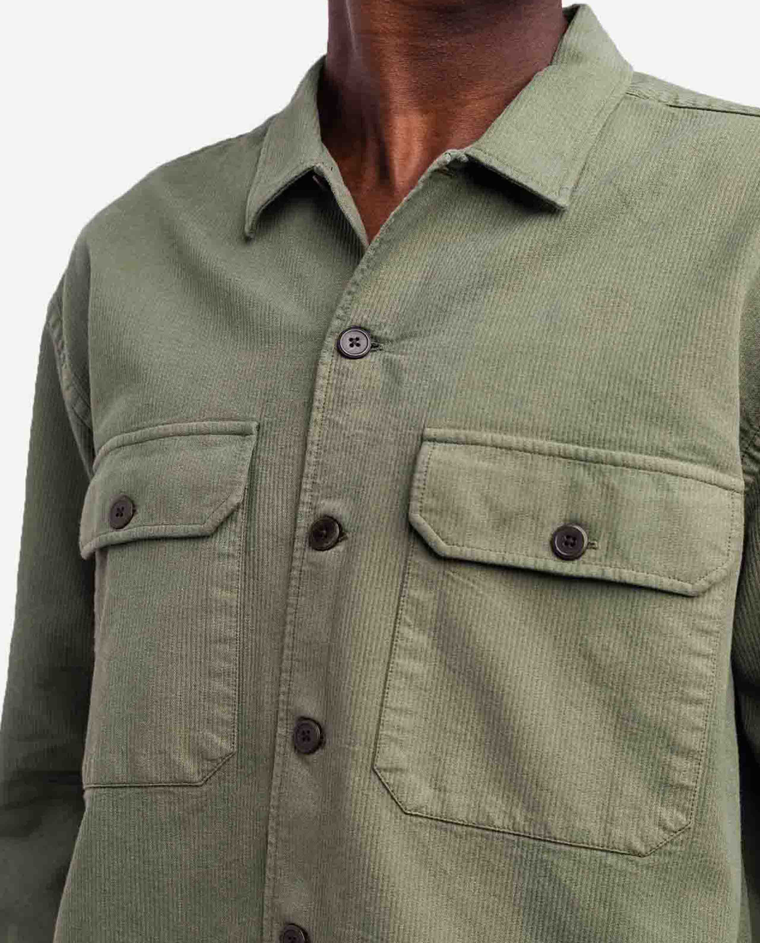 marché commun chemise en velours cotele bio vert olive olow